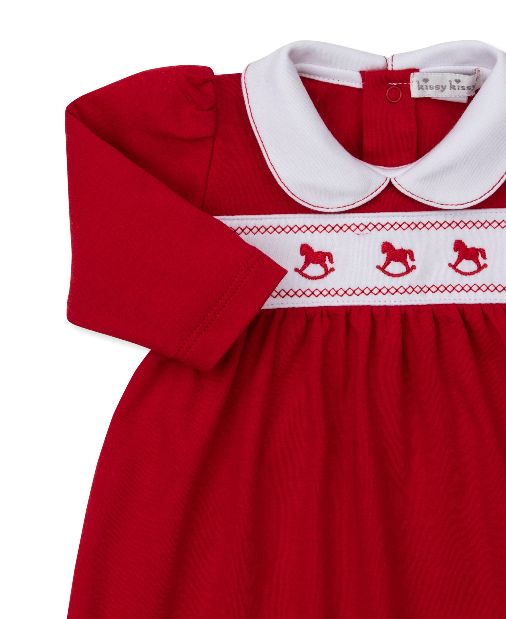 Classic Treasures Holiday 25 Rocking Horse Collar Dress Set - Kissy Kissy