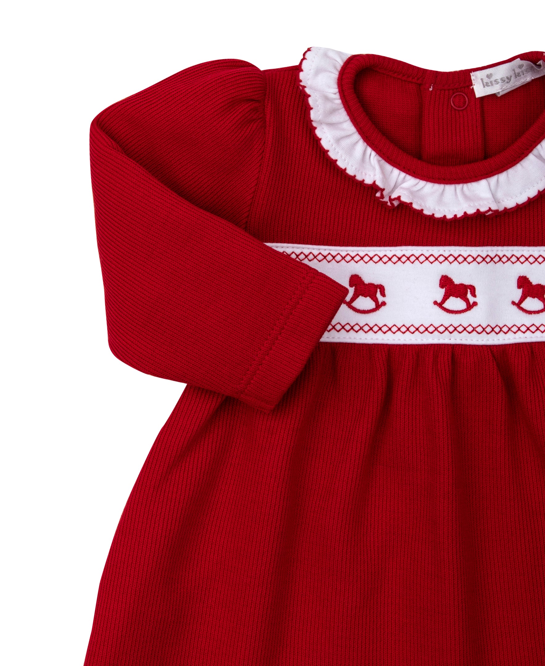 Classic Treasures Holiday 25 Rocking Horse Ruffle Dress Set - Kissy Kissy