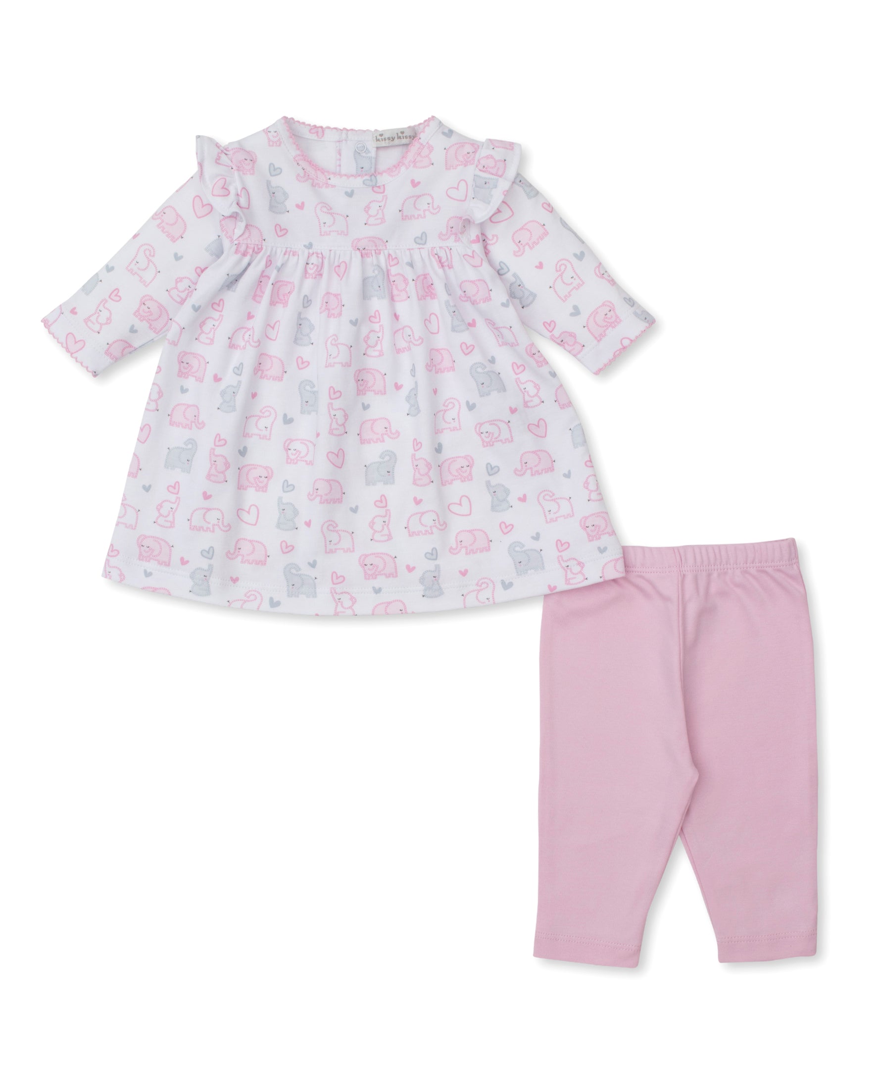 Baby Elephant Hearts Legging Dress Set - Kissy Kissy