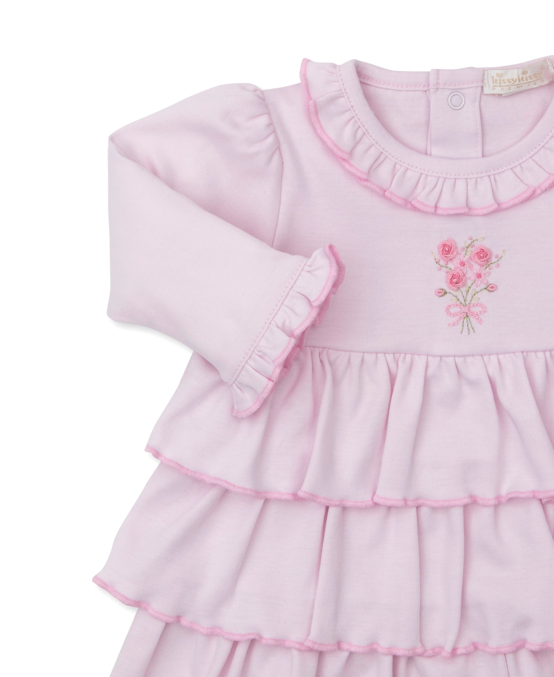 Premier Old English Roses Pink Hand Emb. Dress Set - Kissy Kissy
