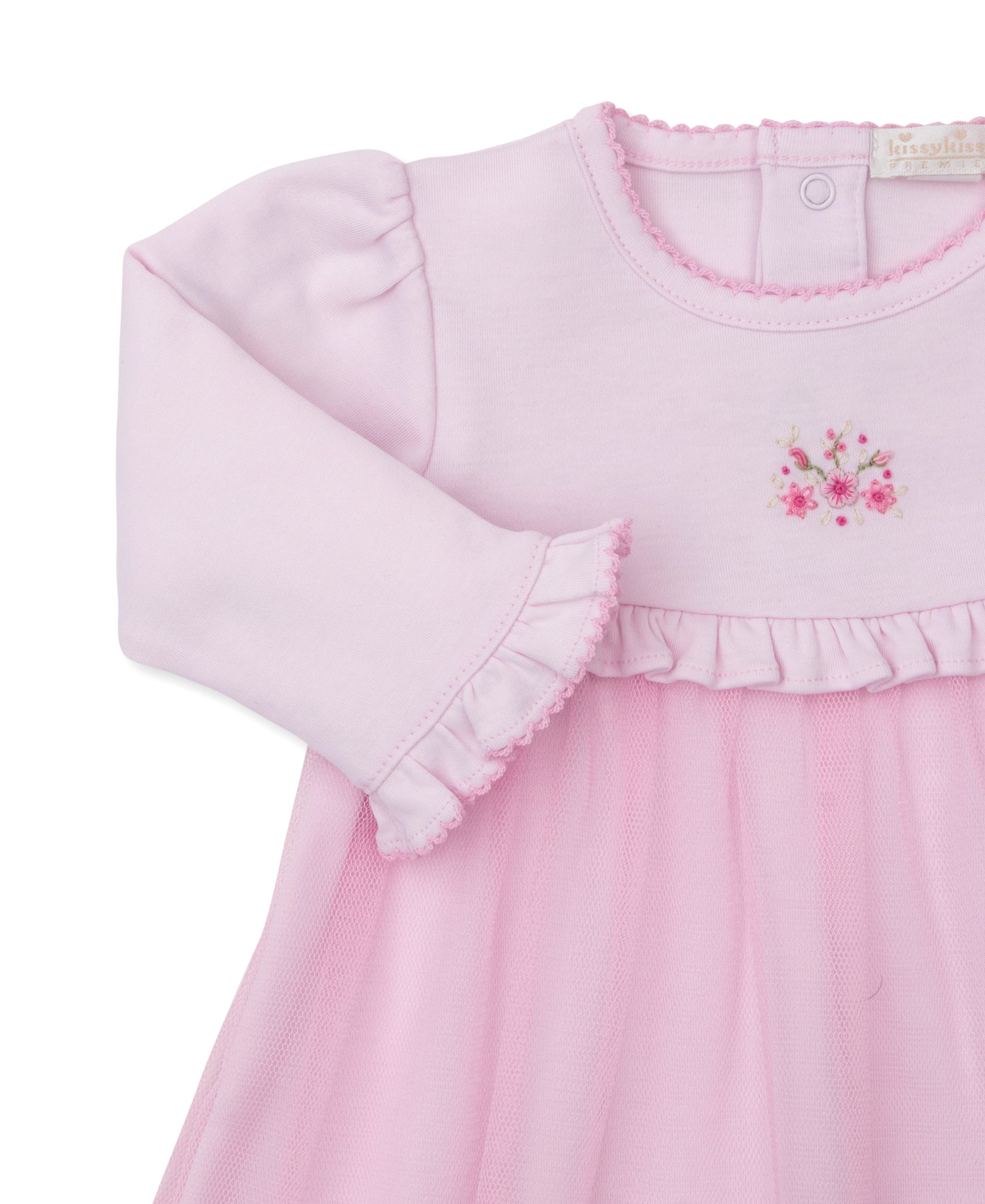 SCE Rose Blooms Pink Hand Emb. Dress Set - Kissy Kissy