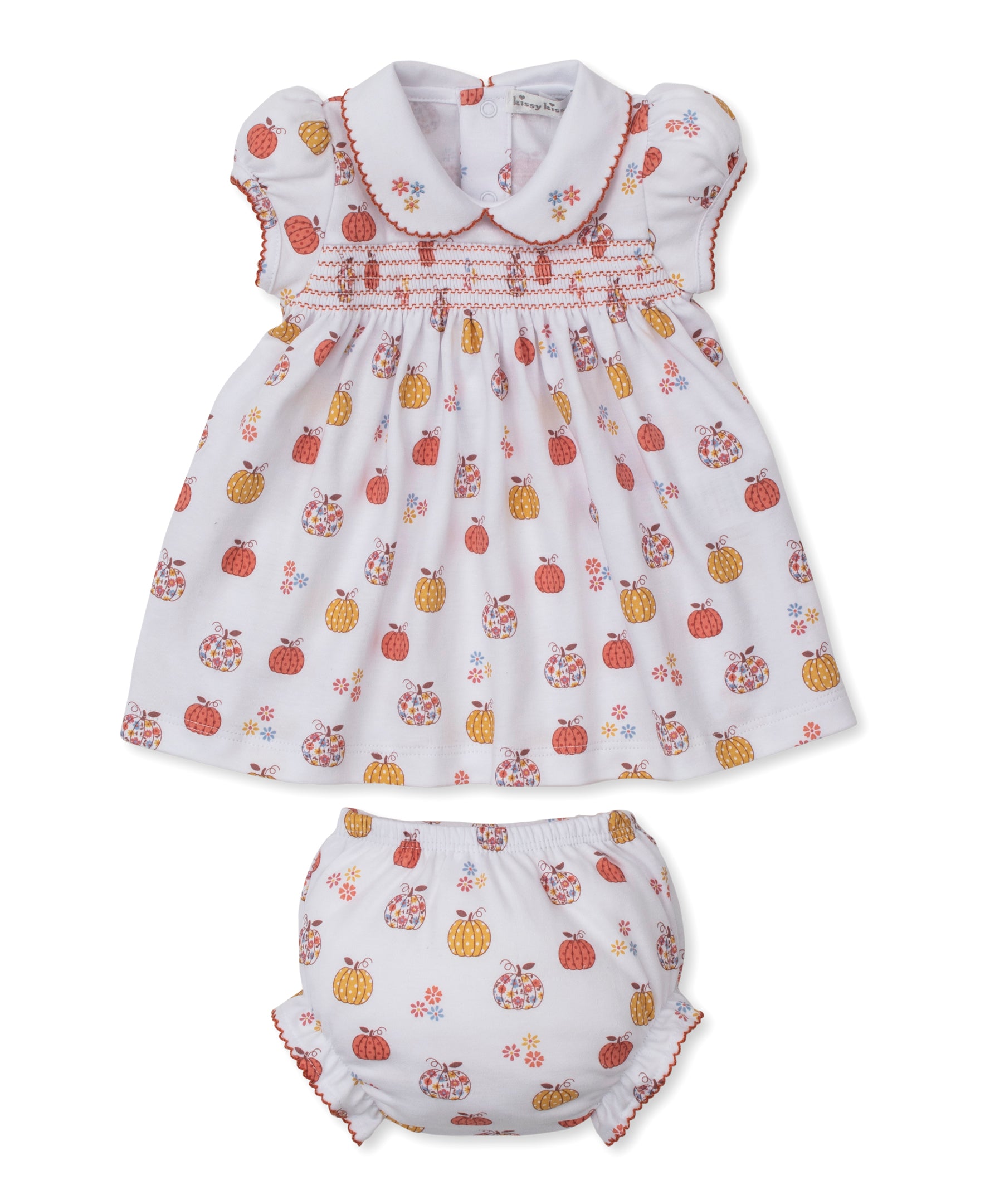 Patchwork Pumpkin Smocked Dress Set - Kissy Kissy
