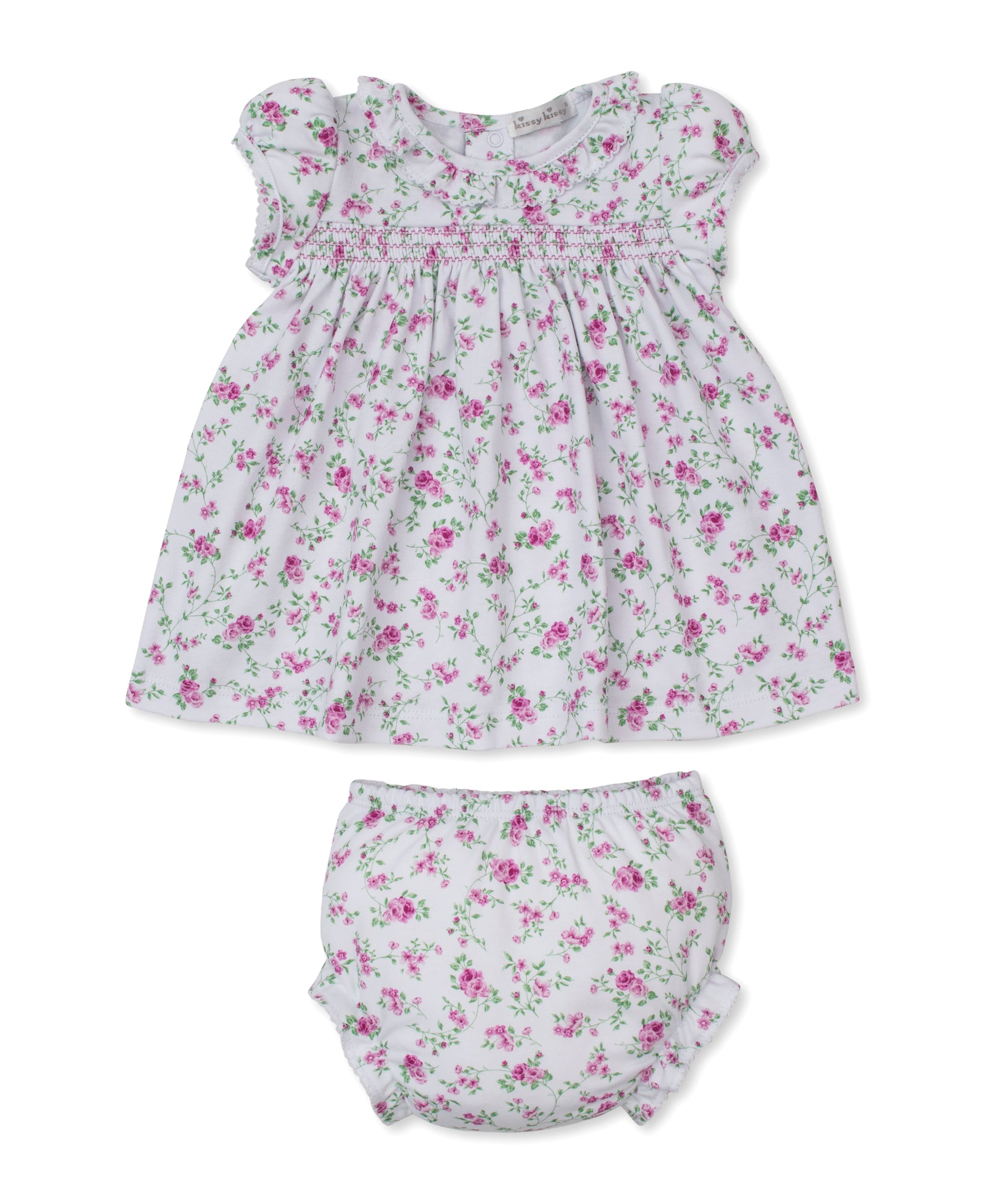 Victorian Roses Smocked Dress Set - Kissy Kissy