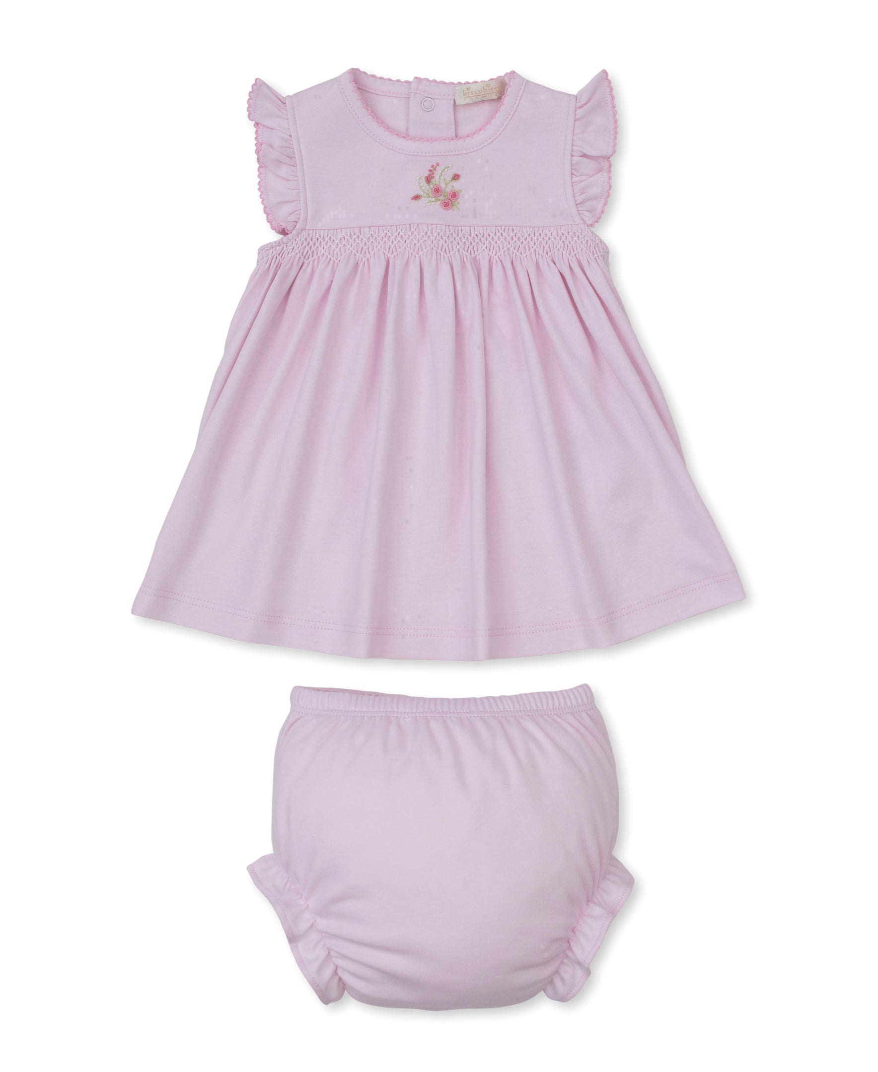 SCE Victorian Roses Pink Hand Smocked Dress Set - Kissy Kissy