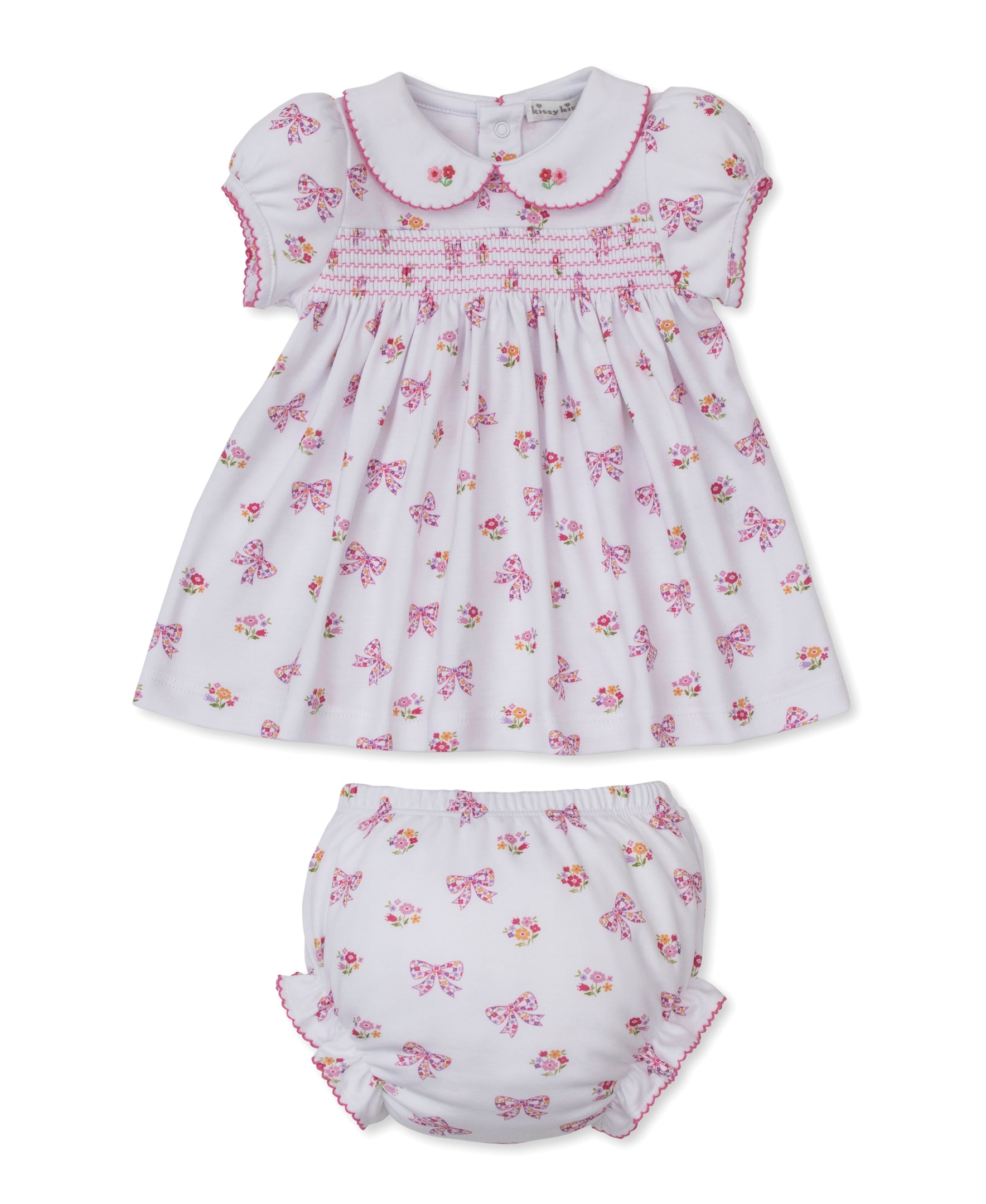 Blossoming Bows Smocked Dress Set - Kissy Kissy