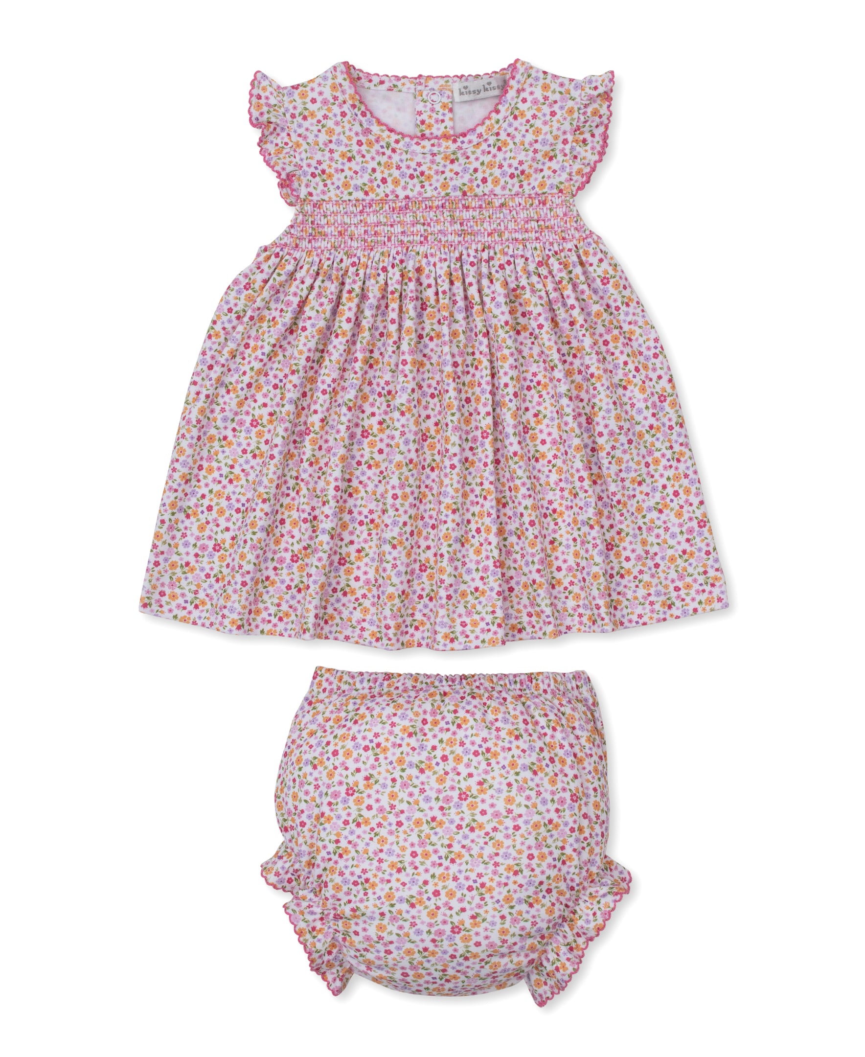Blossoming Bows Floral Smocked Dress Set - Kissy Kissy