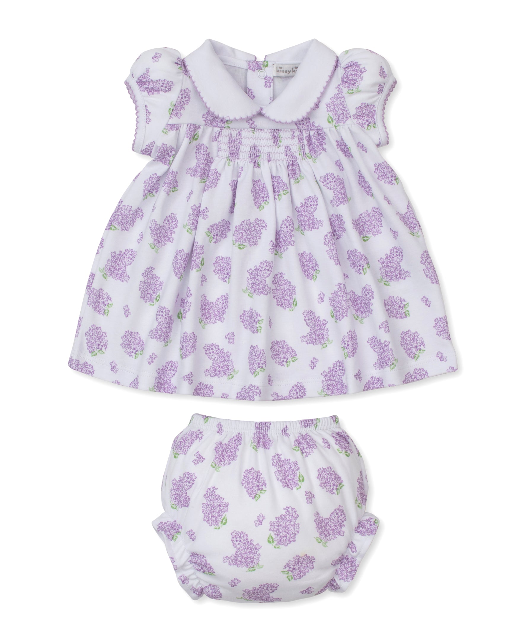 fitted lace wedding dress Baby Rose Hand Smocked Dress Lilac main image 1