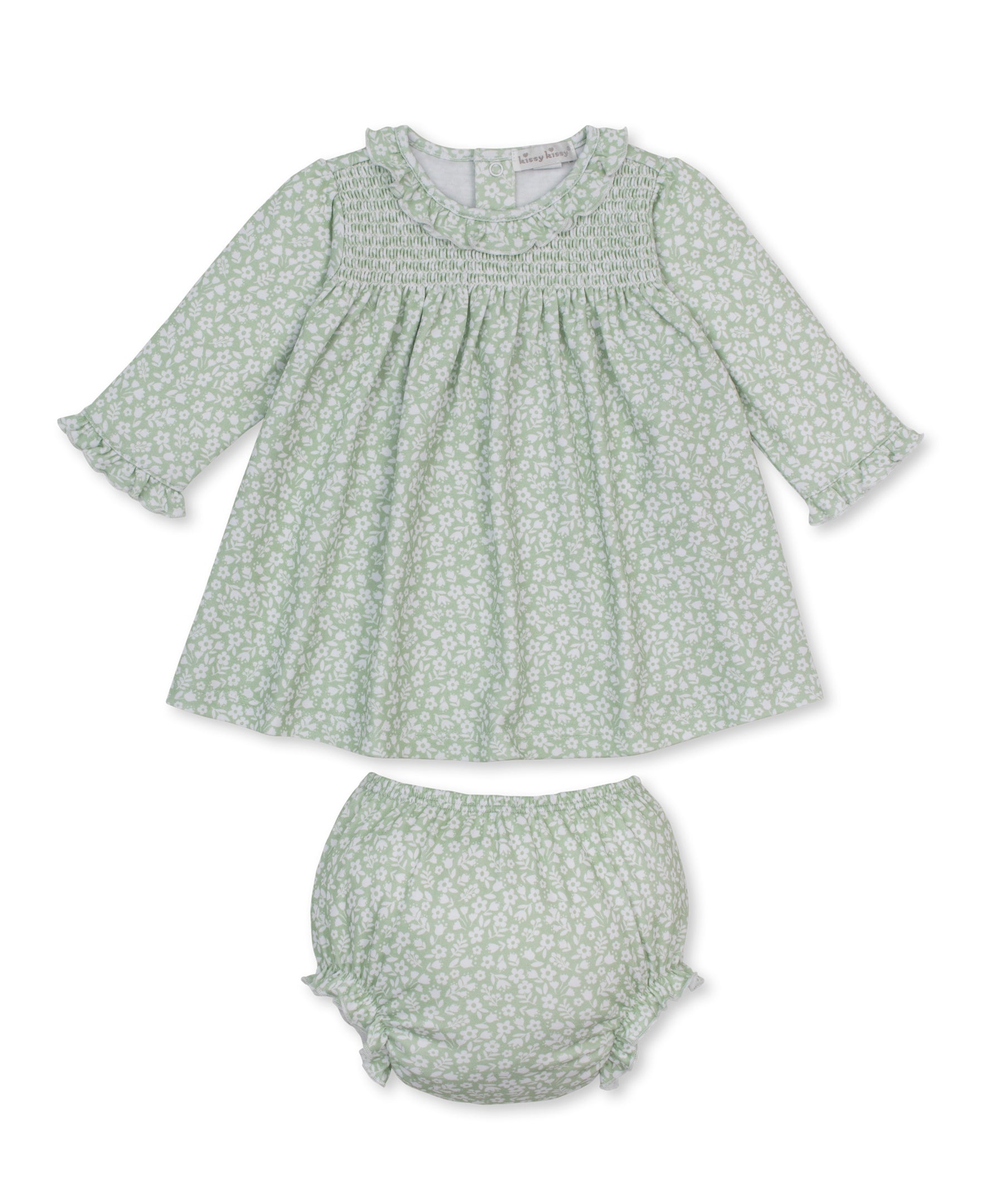 Autumn Meadows Green Smocked Dress Set