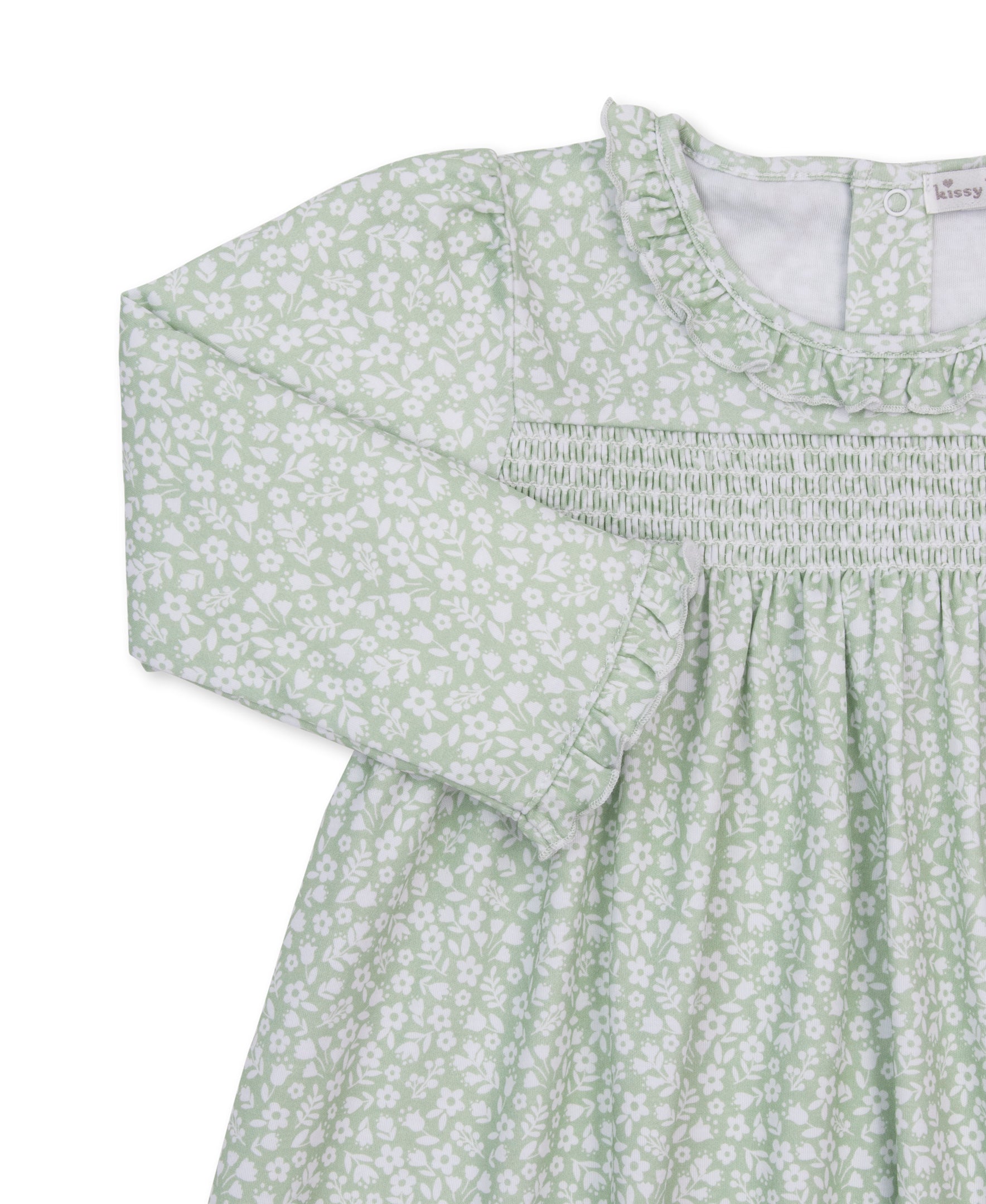 Autumn Meadows Green Smocked Toddler Dress
