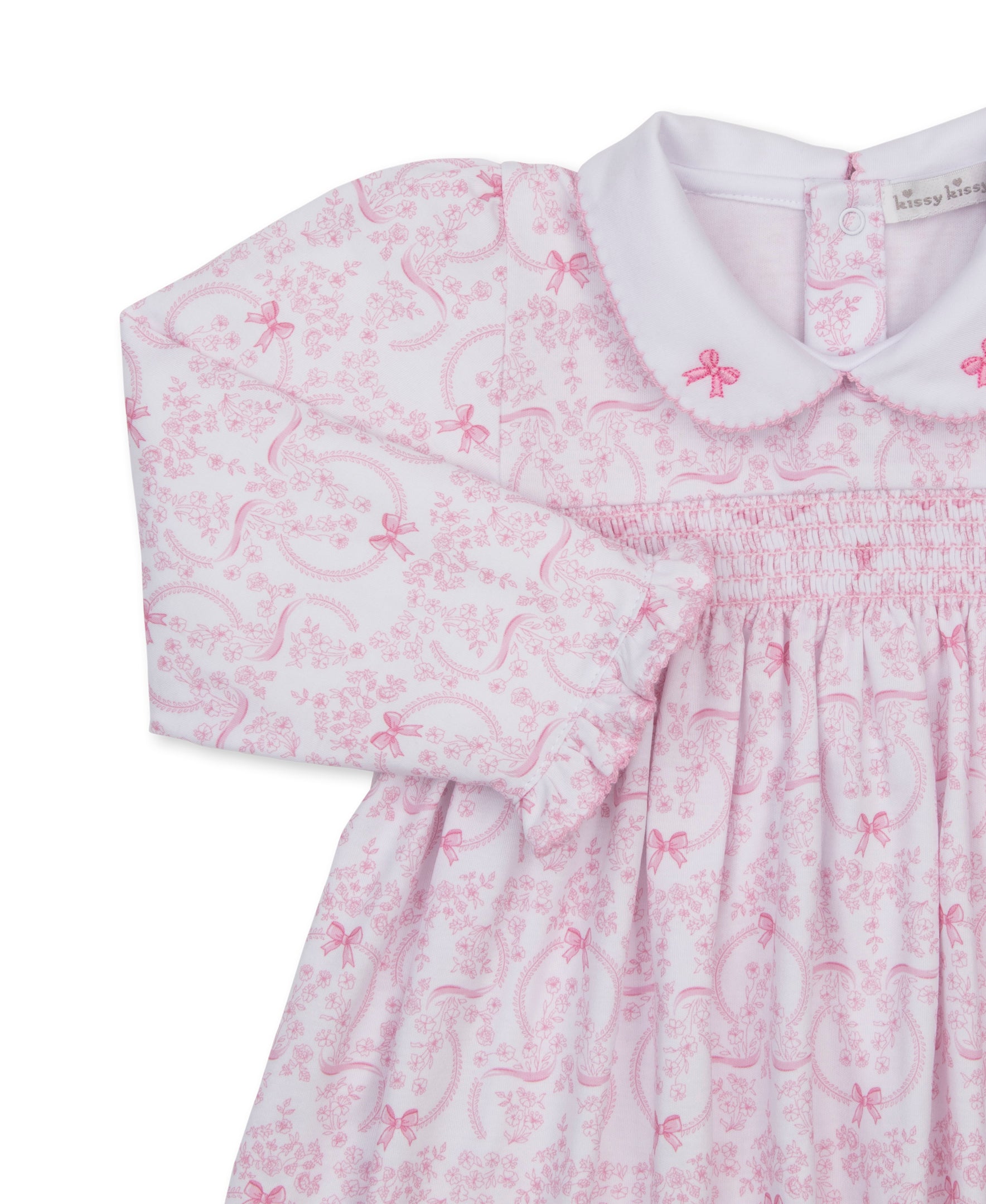 Delicate Blooming Bows Pink Smocked Toddler Dress - Kissy Kissy