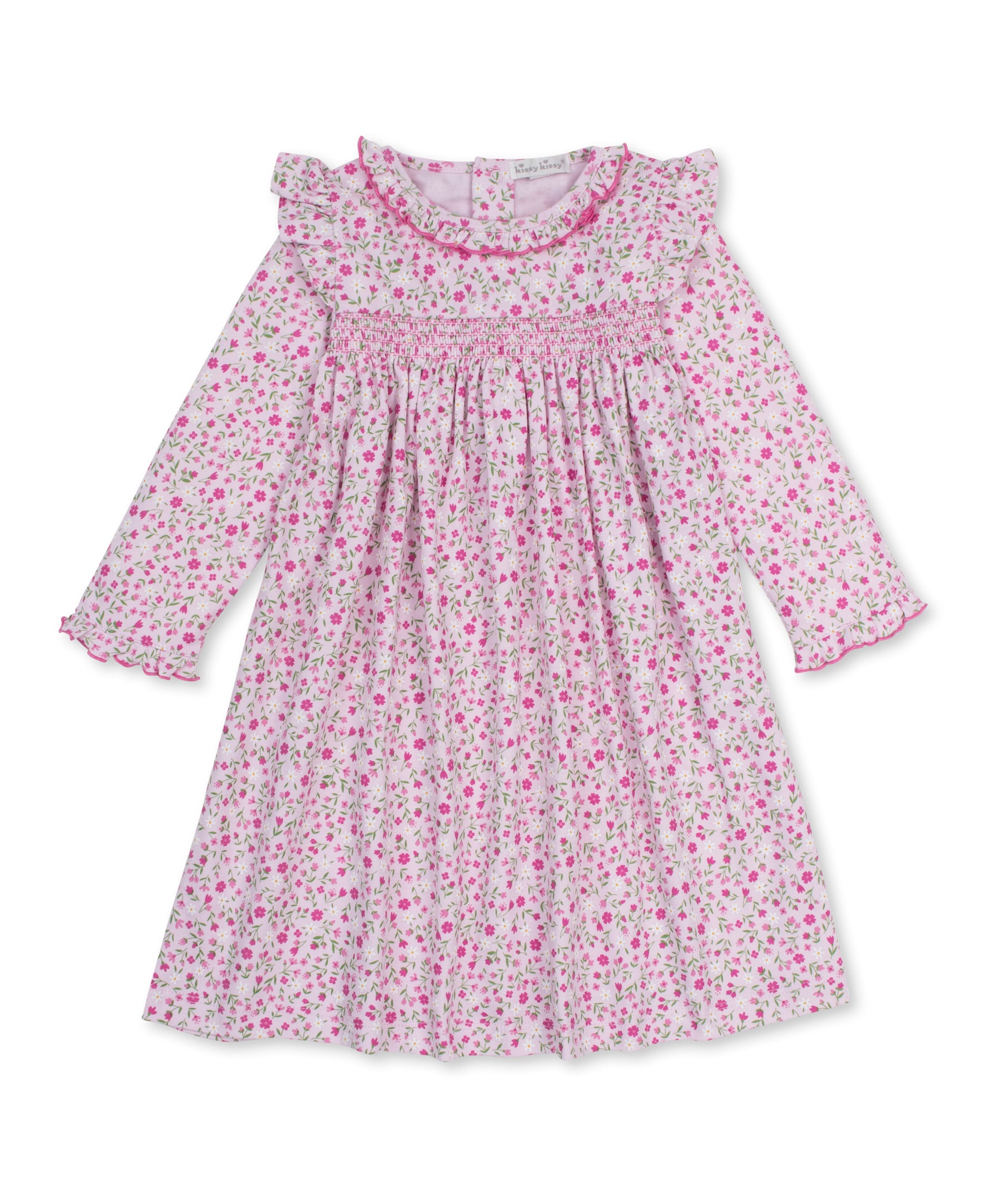 Pretty Petals Pink Smocked Toddler Dress - Kissy Kissy
