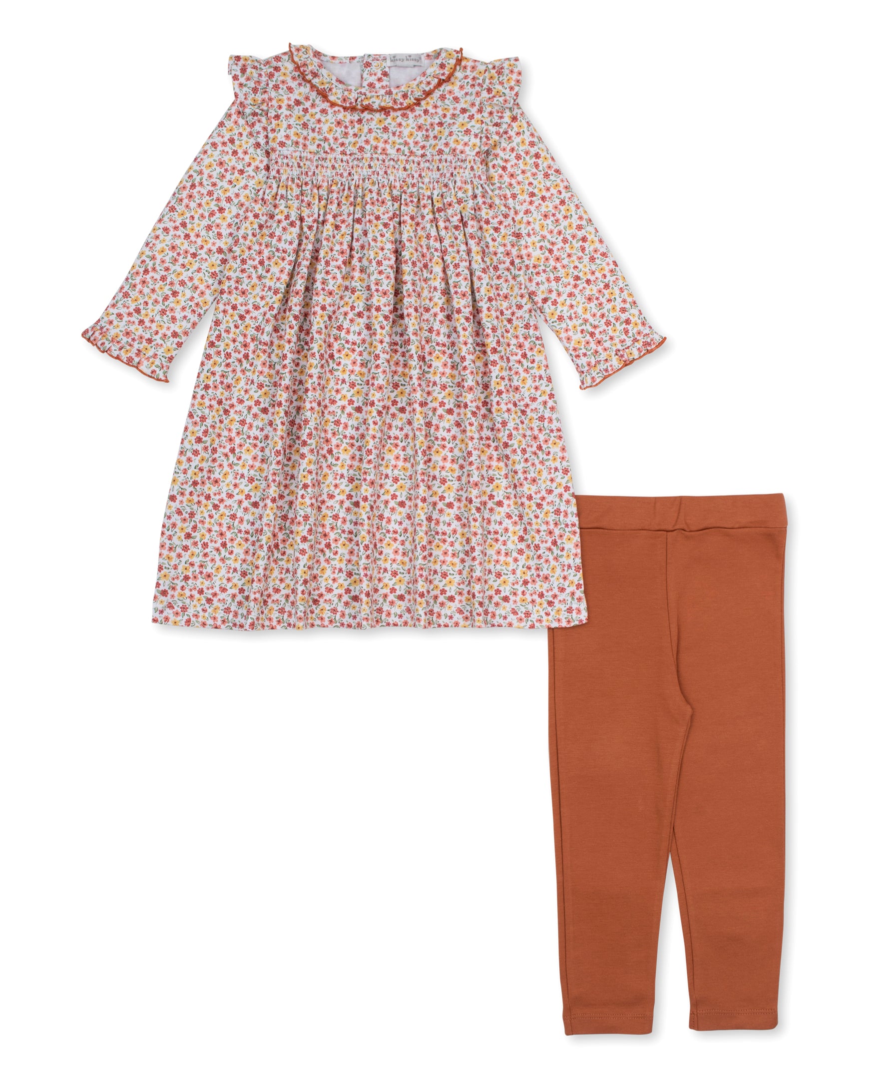 Fall Floral Garden Floral Smocked Legging Toddler Dress