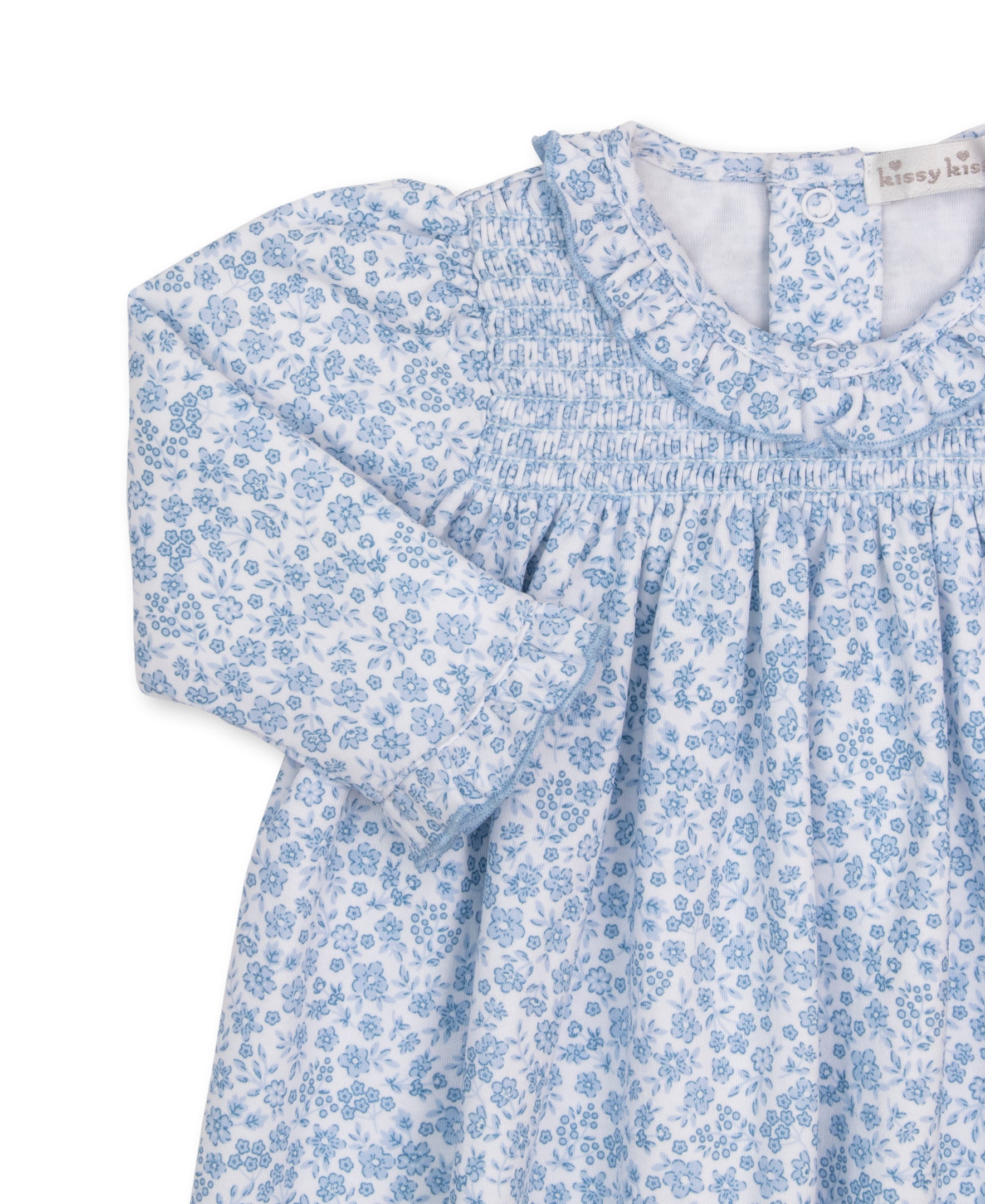 Fall Blooms Blue Smocked Dress Set - Kissy Kissy