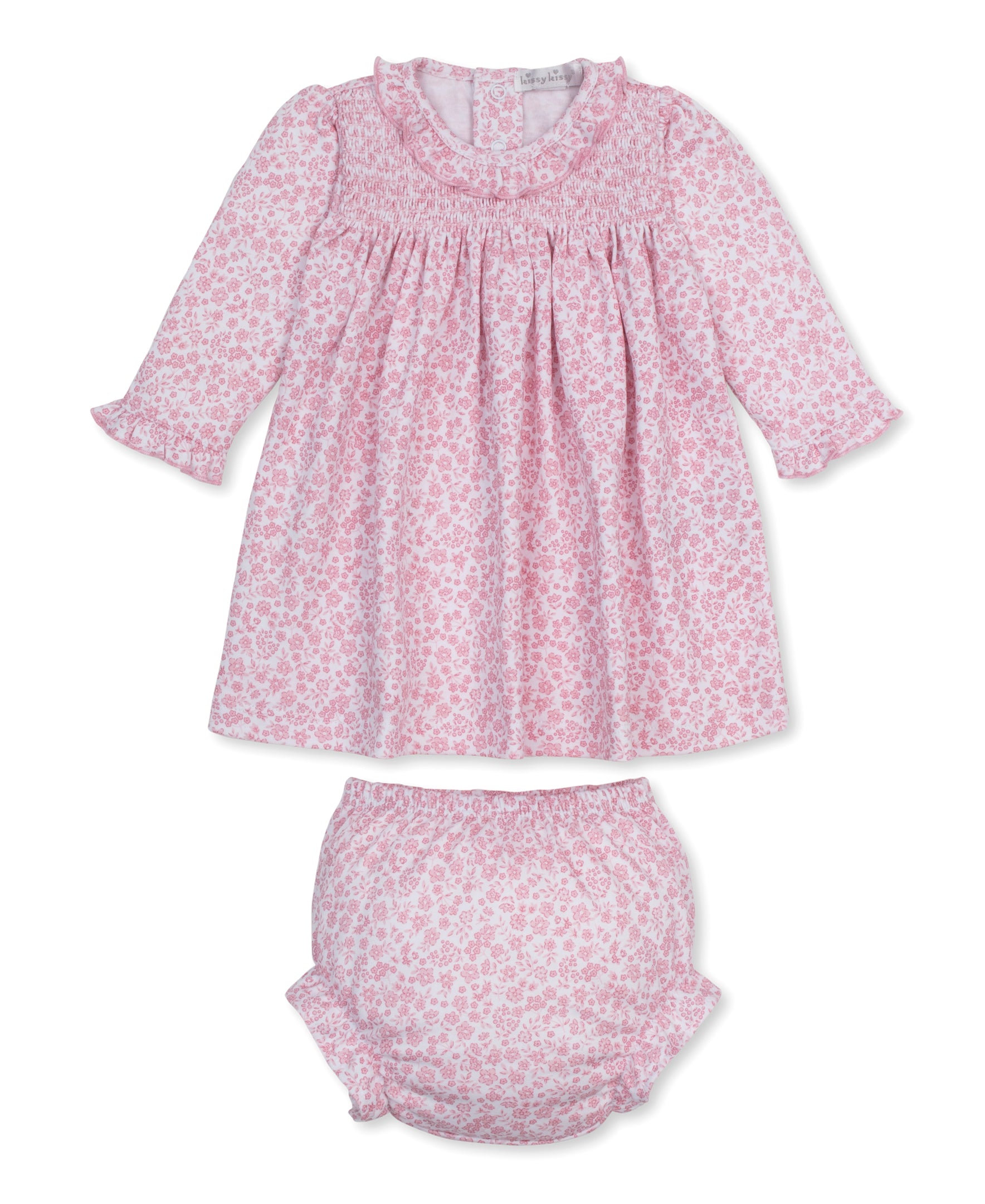 Fall Blooms Pink Smocked Dress Set - Kissy Kissy
