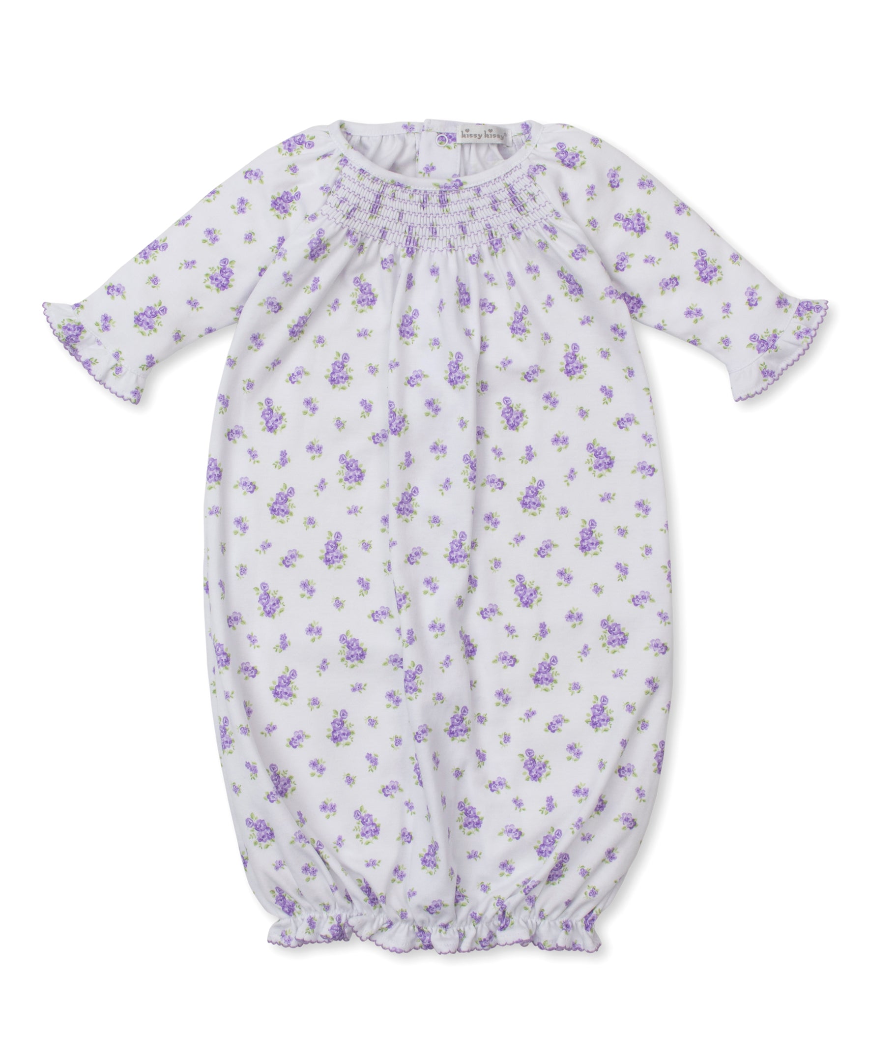 Roses and Blooms Lilac Smocked Sack - Kissy Kissy