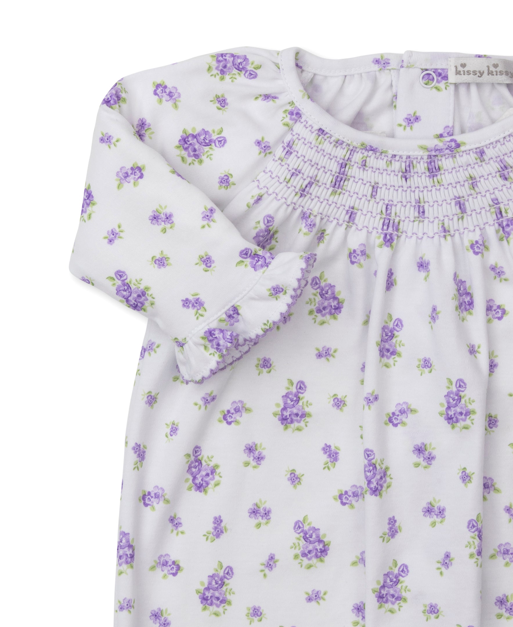 Roses and Blooms Lilac Smocked Sack - Kissy Kissy