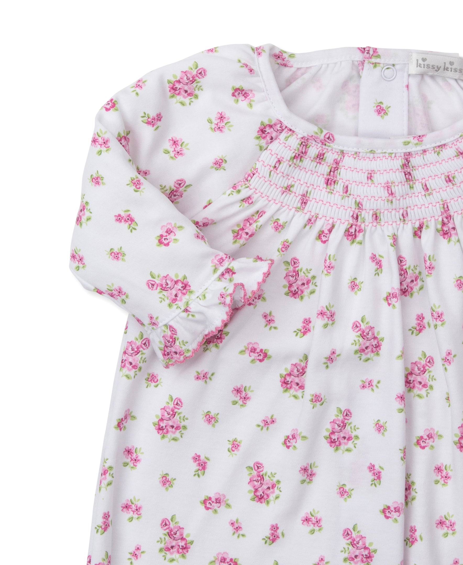 Roses and Blooms Pink Smocked Sack - Kissy Kissy