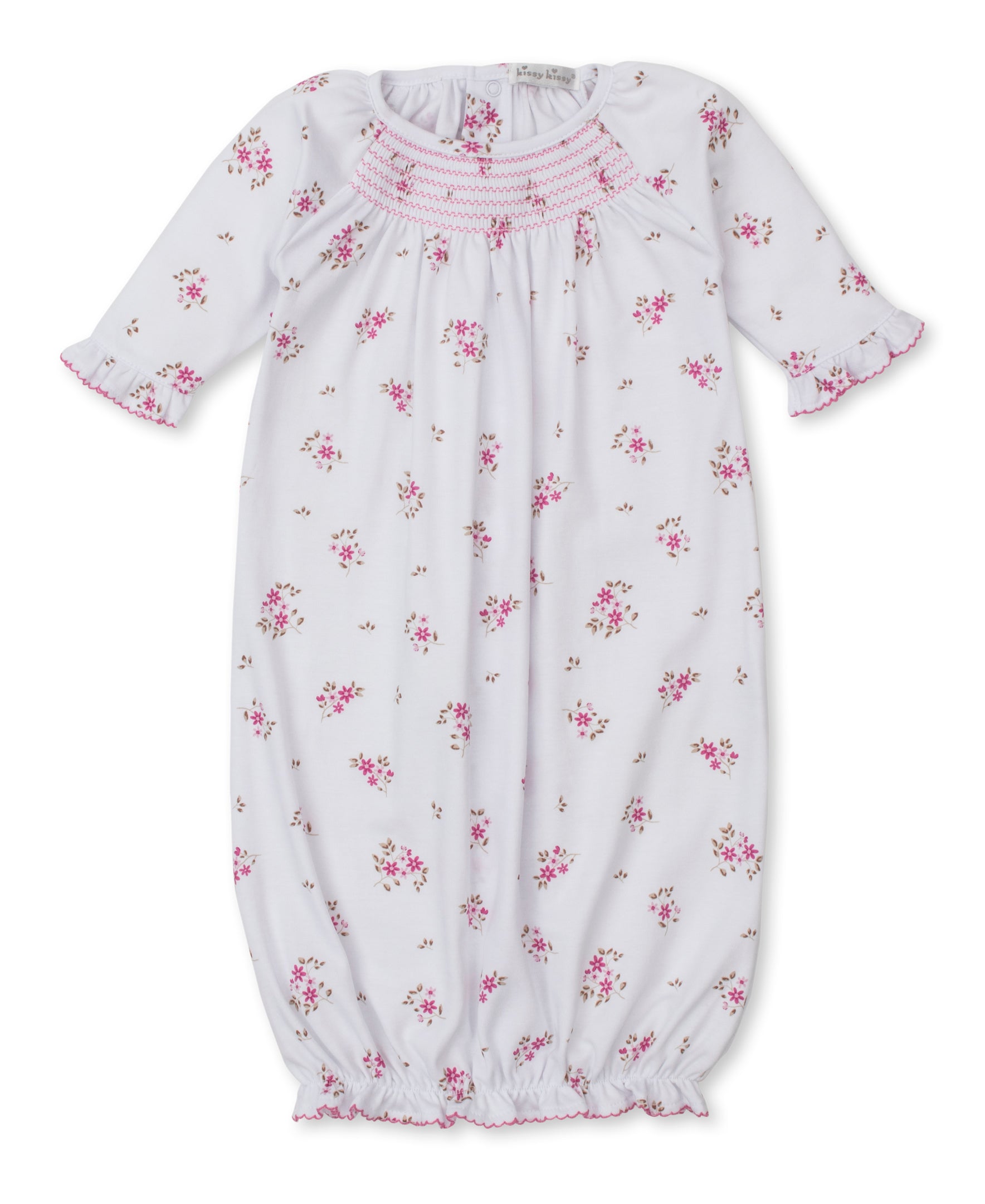 Tiny Blossoms Pink Smocked Sack - Kissy Kissy