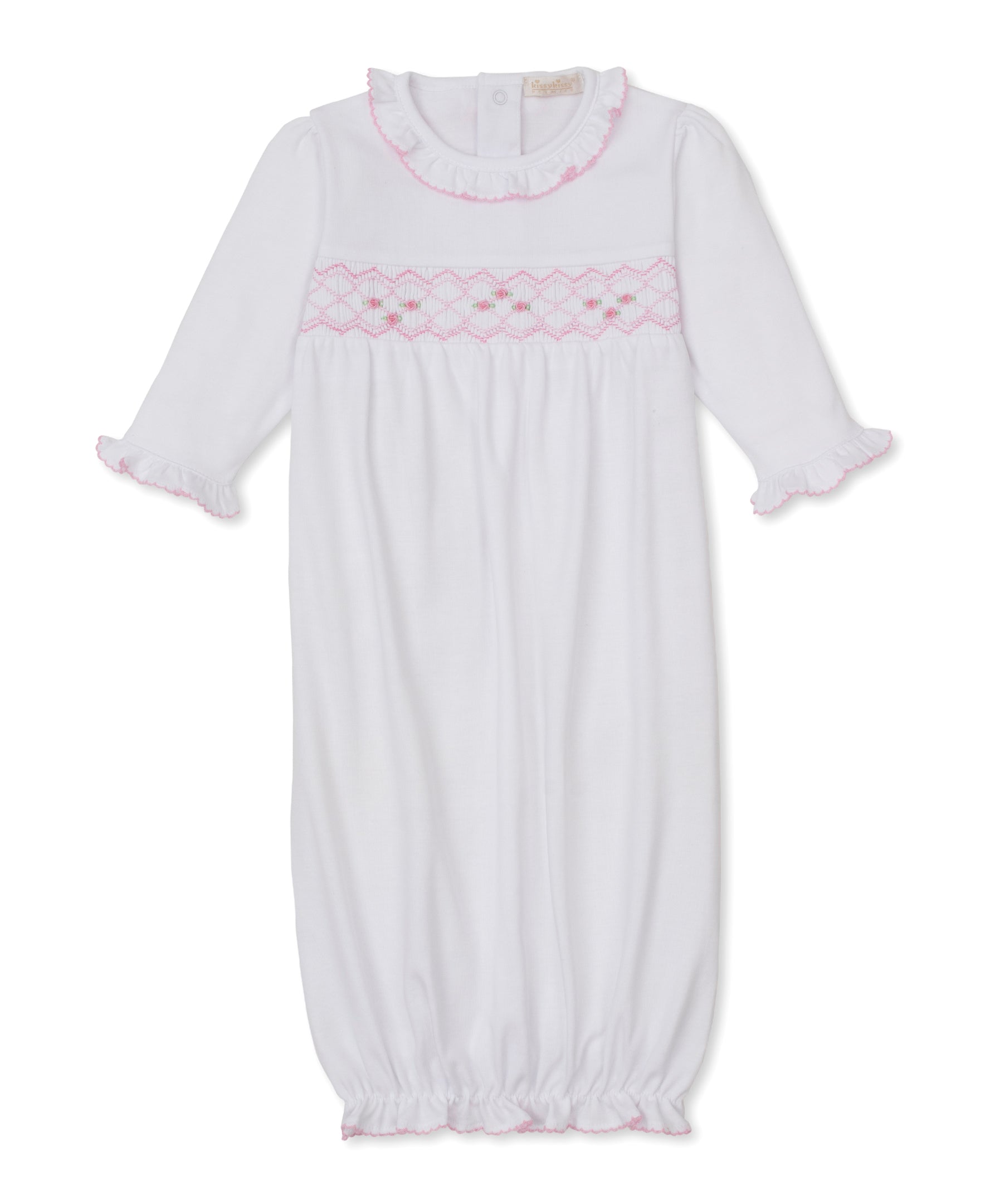 CLB Summer 26 White/Pink Hand Smocked Sack