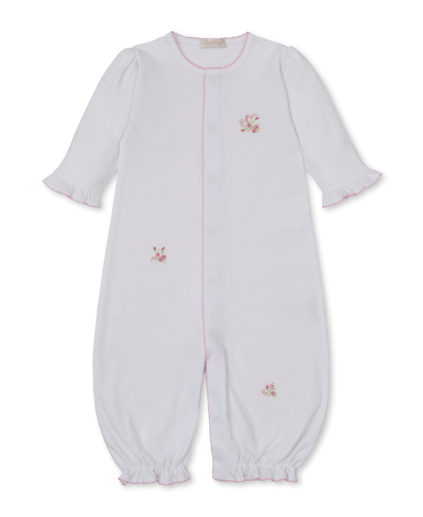 SCE Victorian Roses White/Pink Hand Emb. Conv. Gown