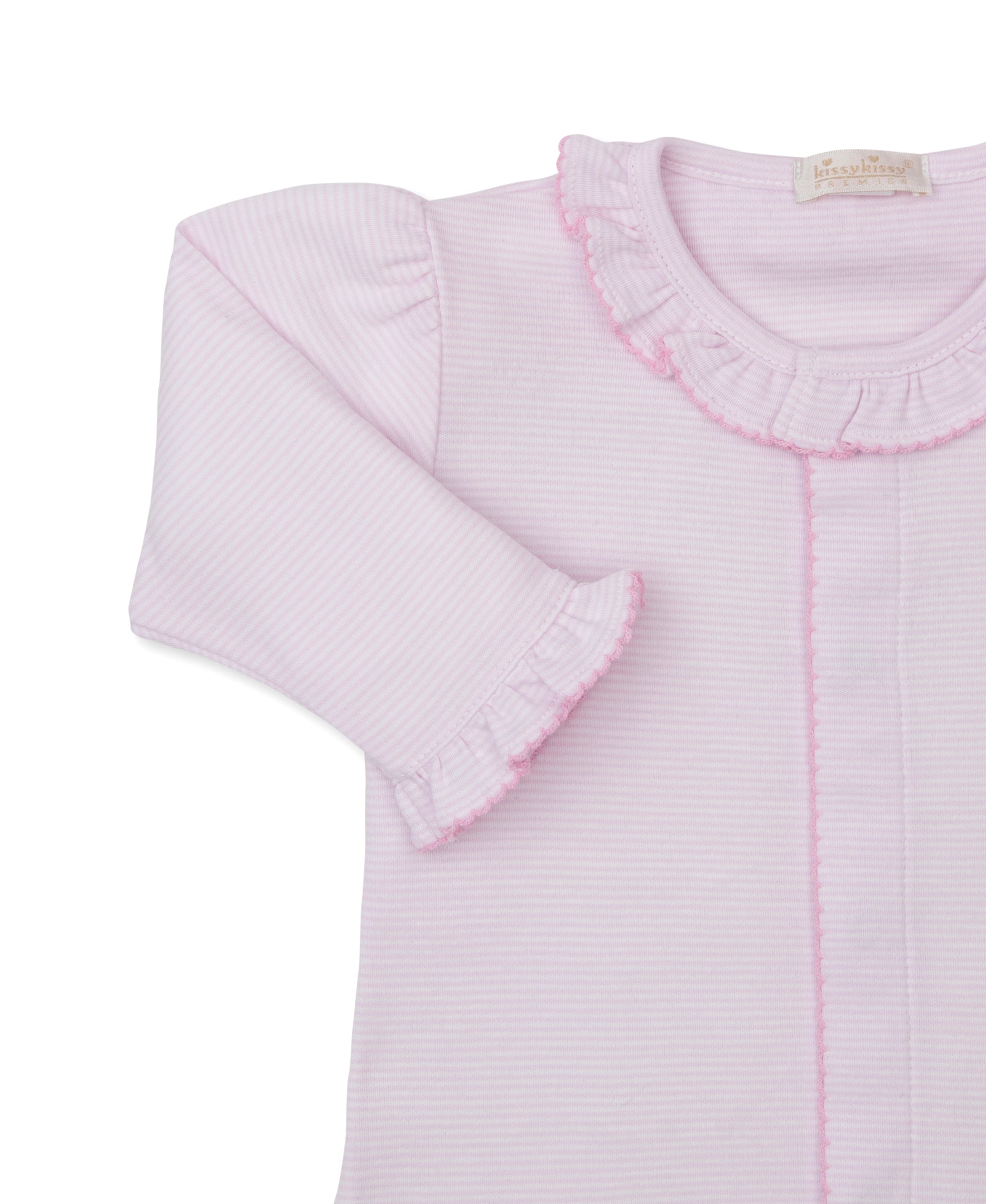 SCE Lemon Blossoms Pink Hand Emb. Stripe Conv. Gown