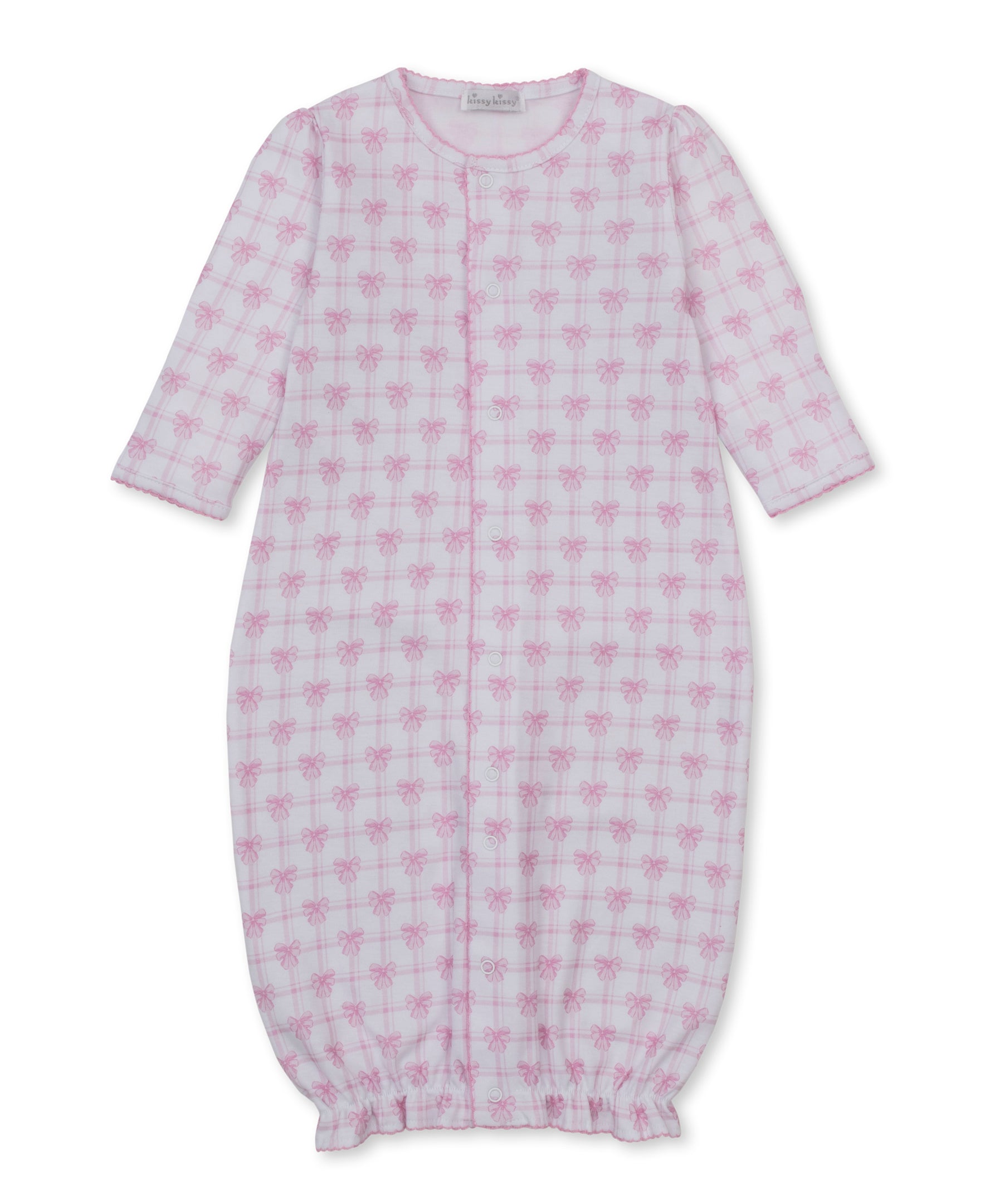 Windowpane Bows Pink Convertible Gown