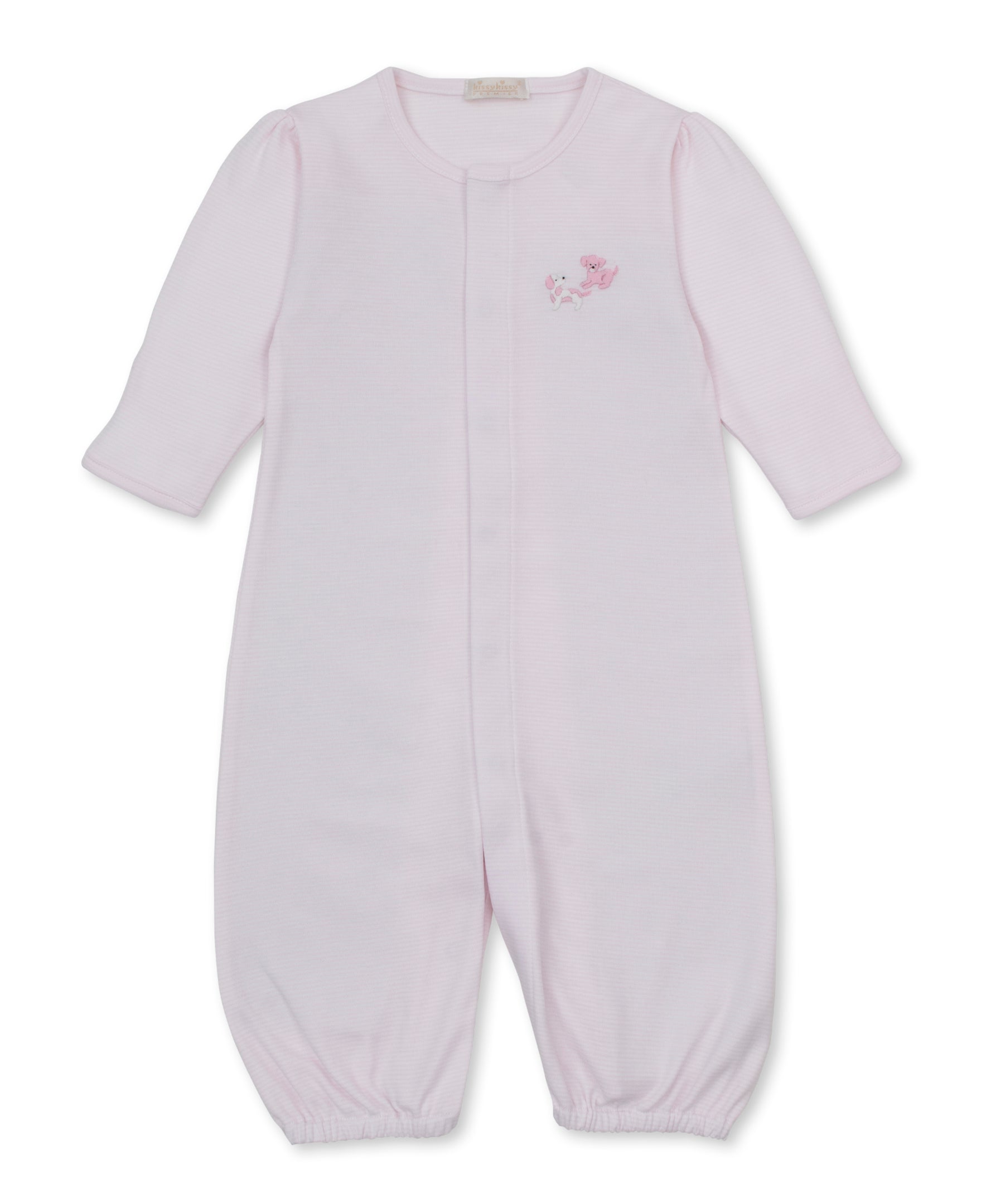 Premier Puppy Paws Pink Hand Emb. Stripe Conv Gown