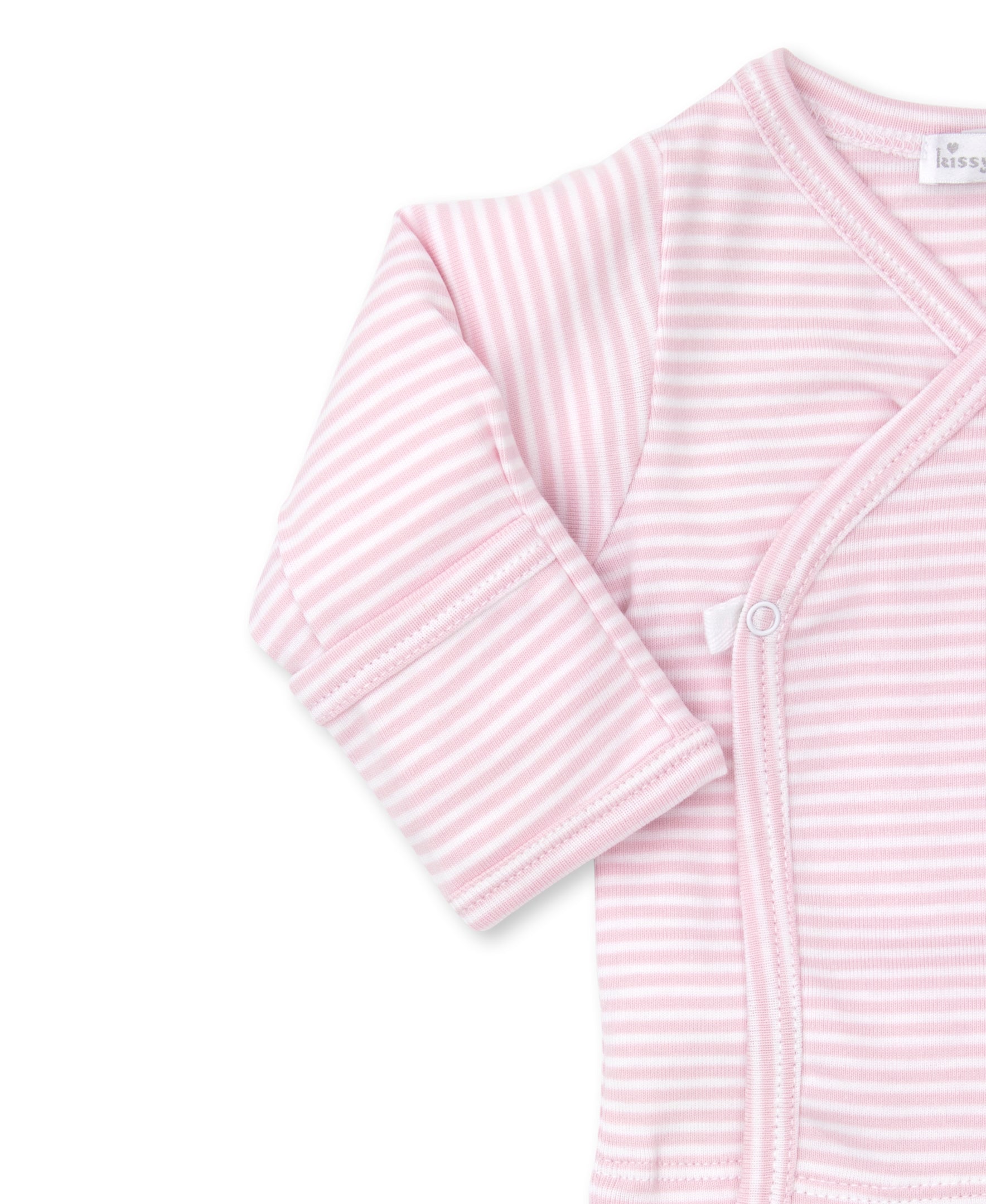 Classic Rib Pink Stripe Footed Pant Set - Kissy Kissy