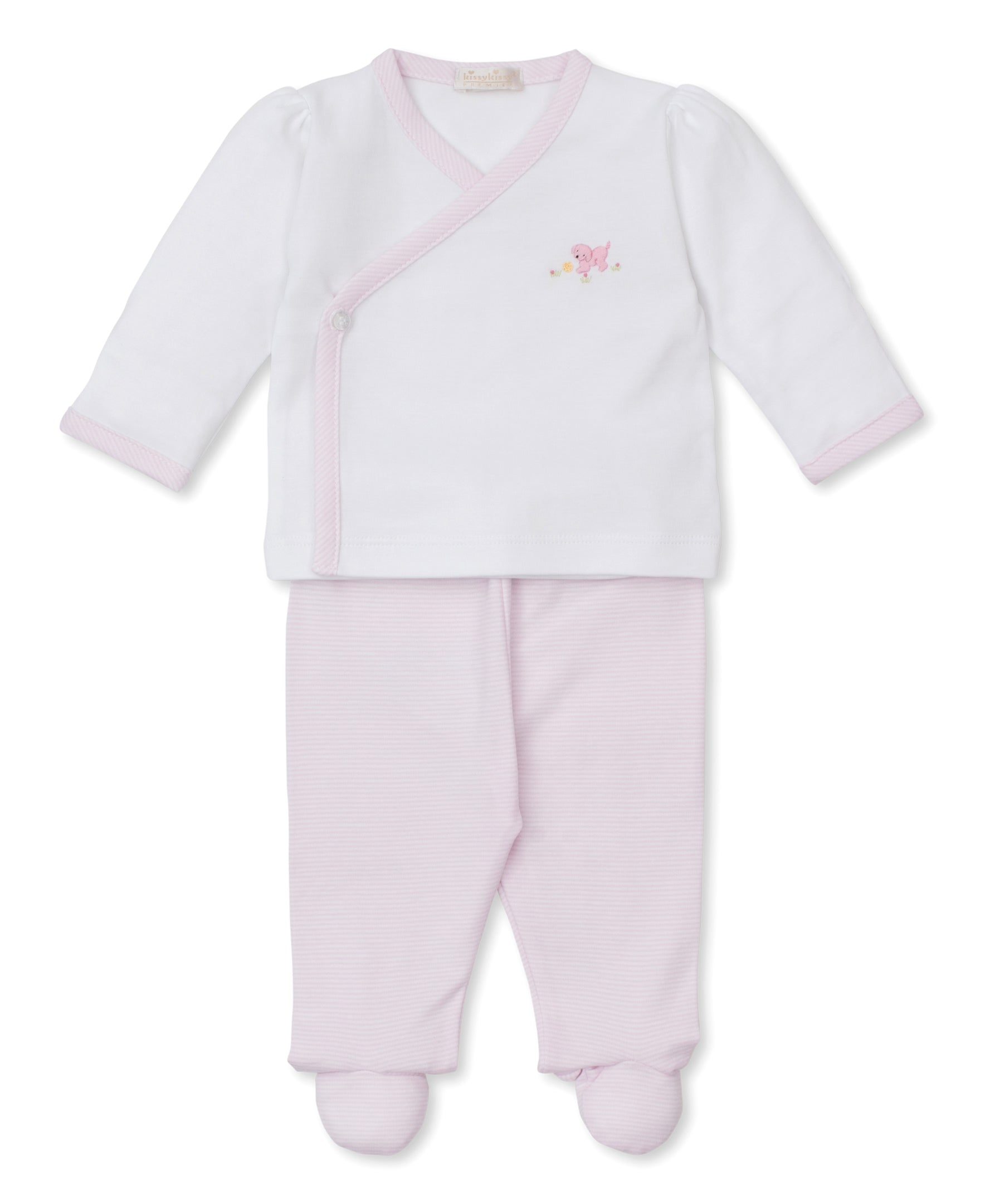 Premier Playful Pups Hand Emb. Cross Tee & Pant Set - Kissy Kissy