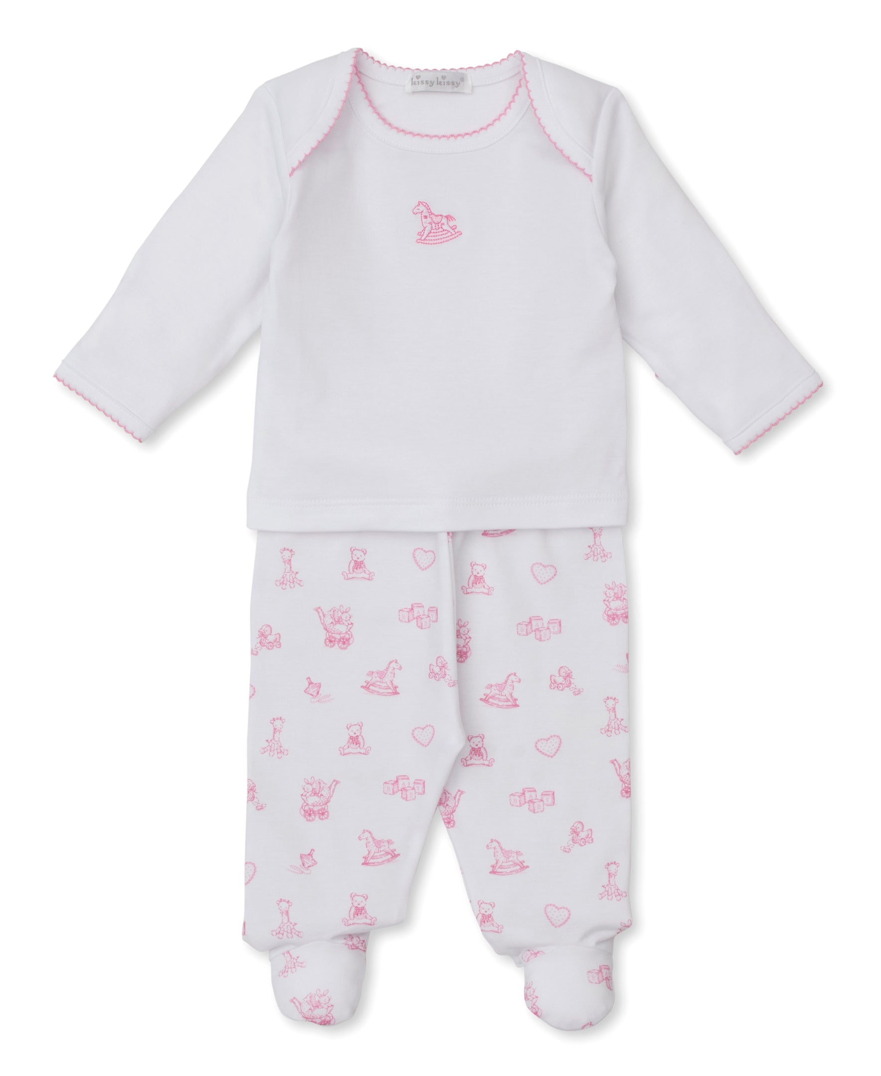 Vintage Toy Treasures Pink Footed Pant Set - Kissy Kissy