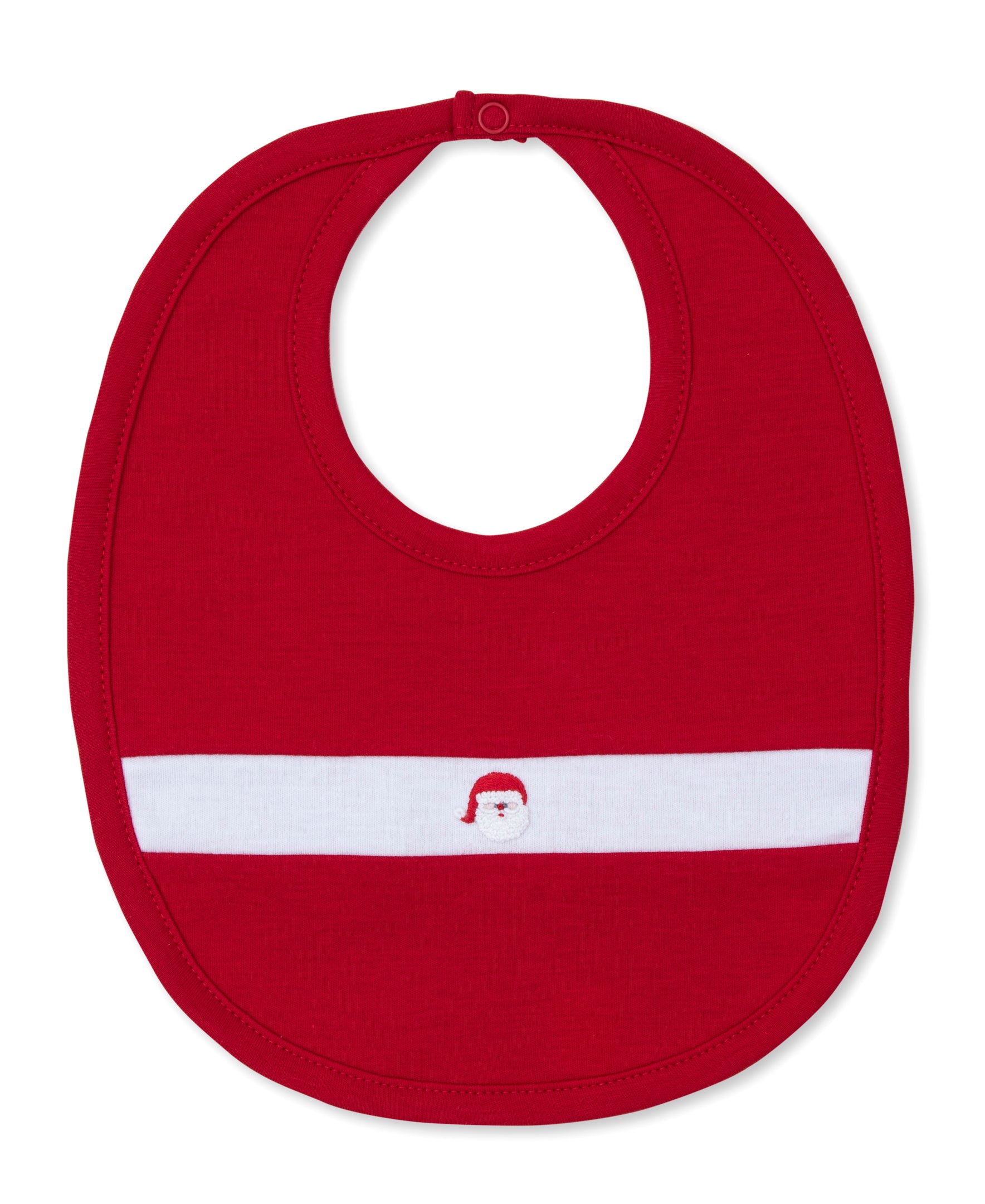CLB Holiday Medley 25 Red Santa Hand Emb. Bib - Kissy Kissy