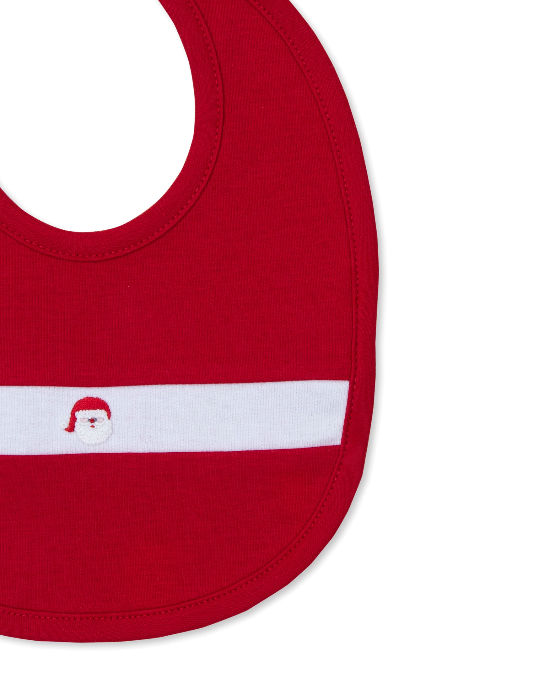 CLB Holiday Medley 26 Red Hand Emb. Santa Bib - Kissy Kissy