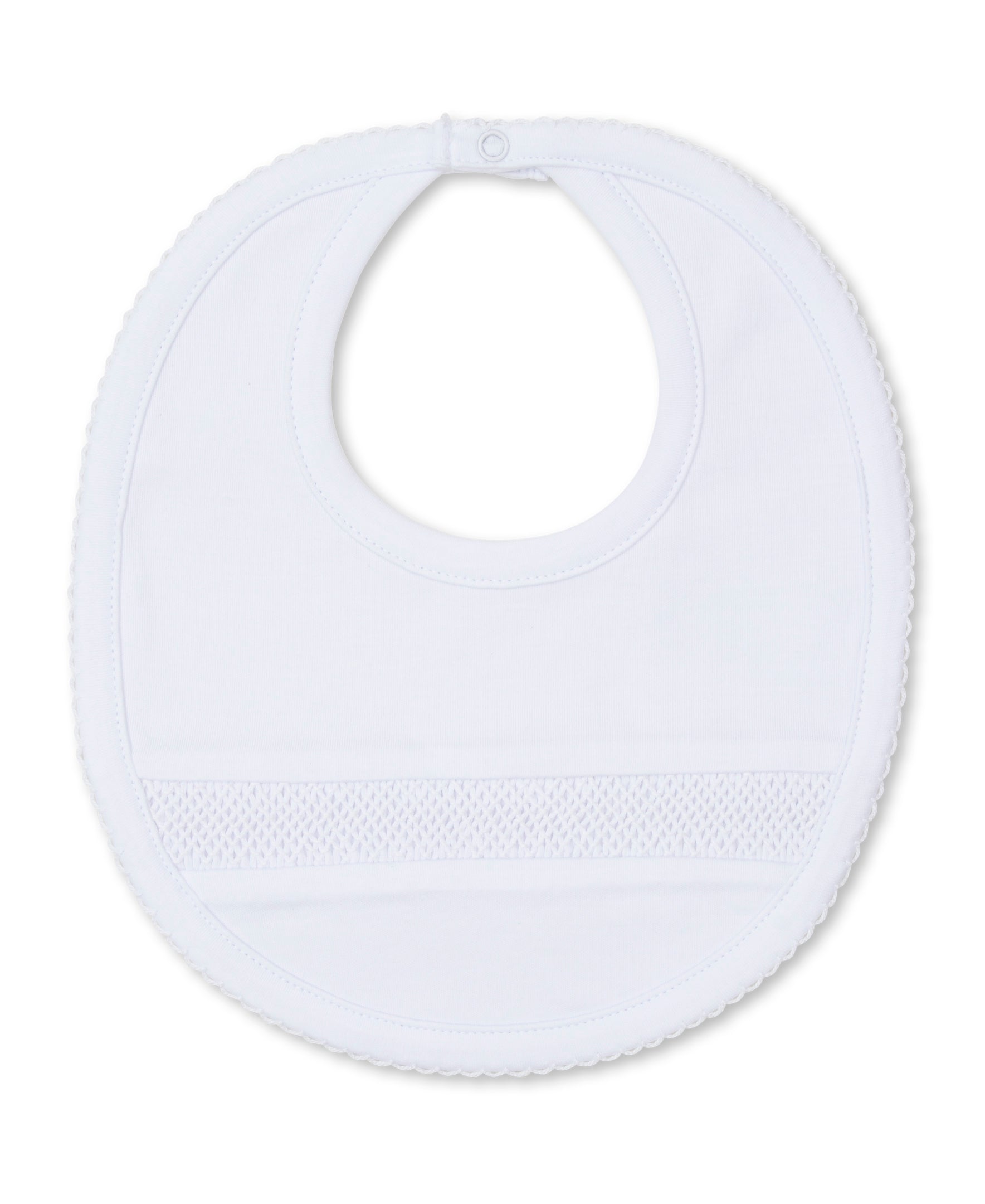 Hand Smocked CLB Charmed White Bib - Kissy Kissy