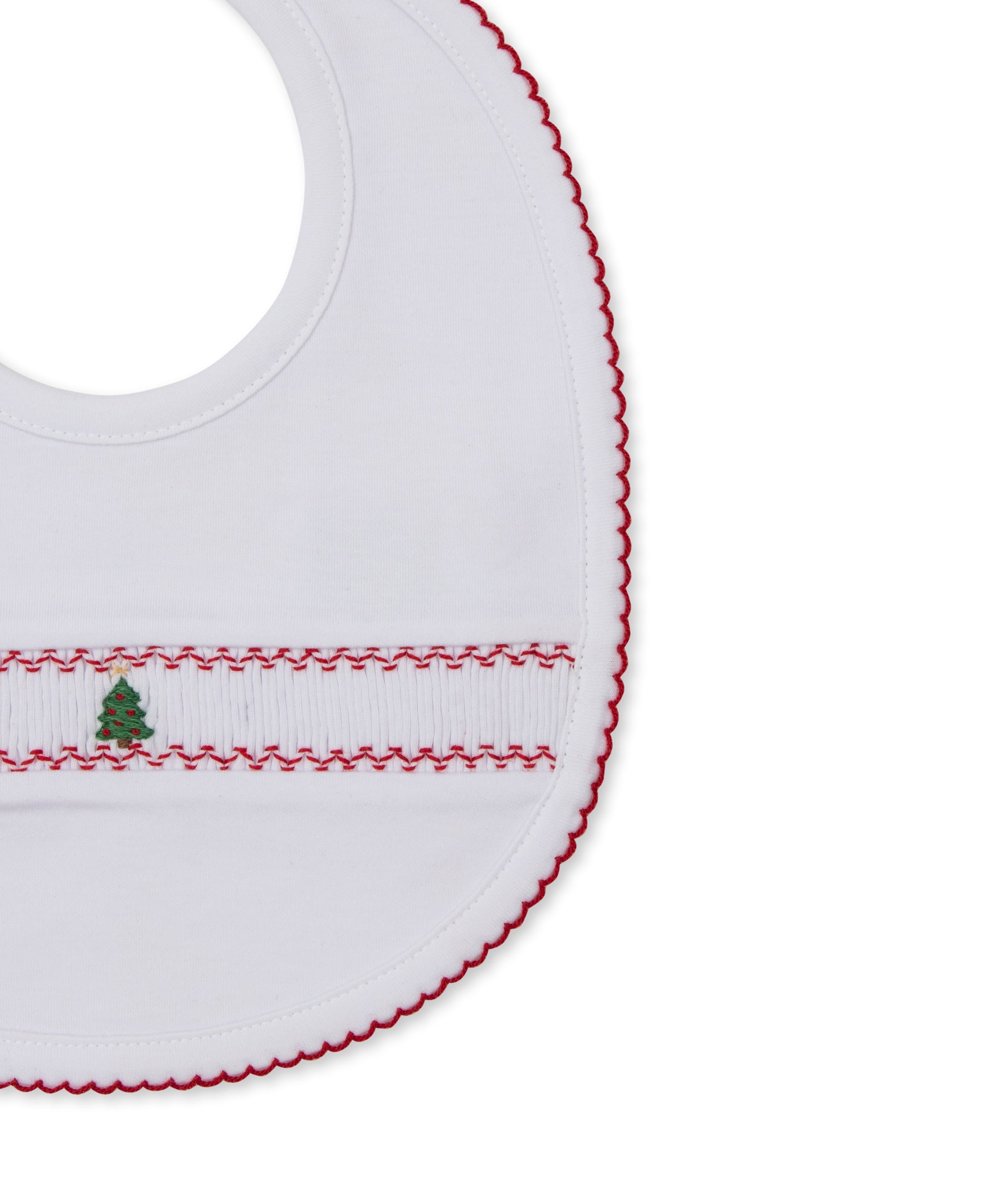 CLB Holiday Medley 26 White Hand Smocked Bib - Kissy Kissy