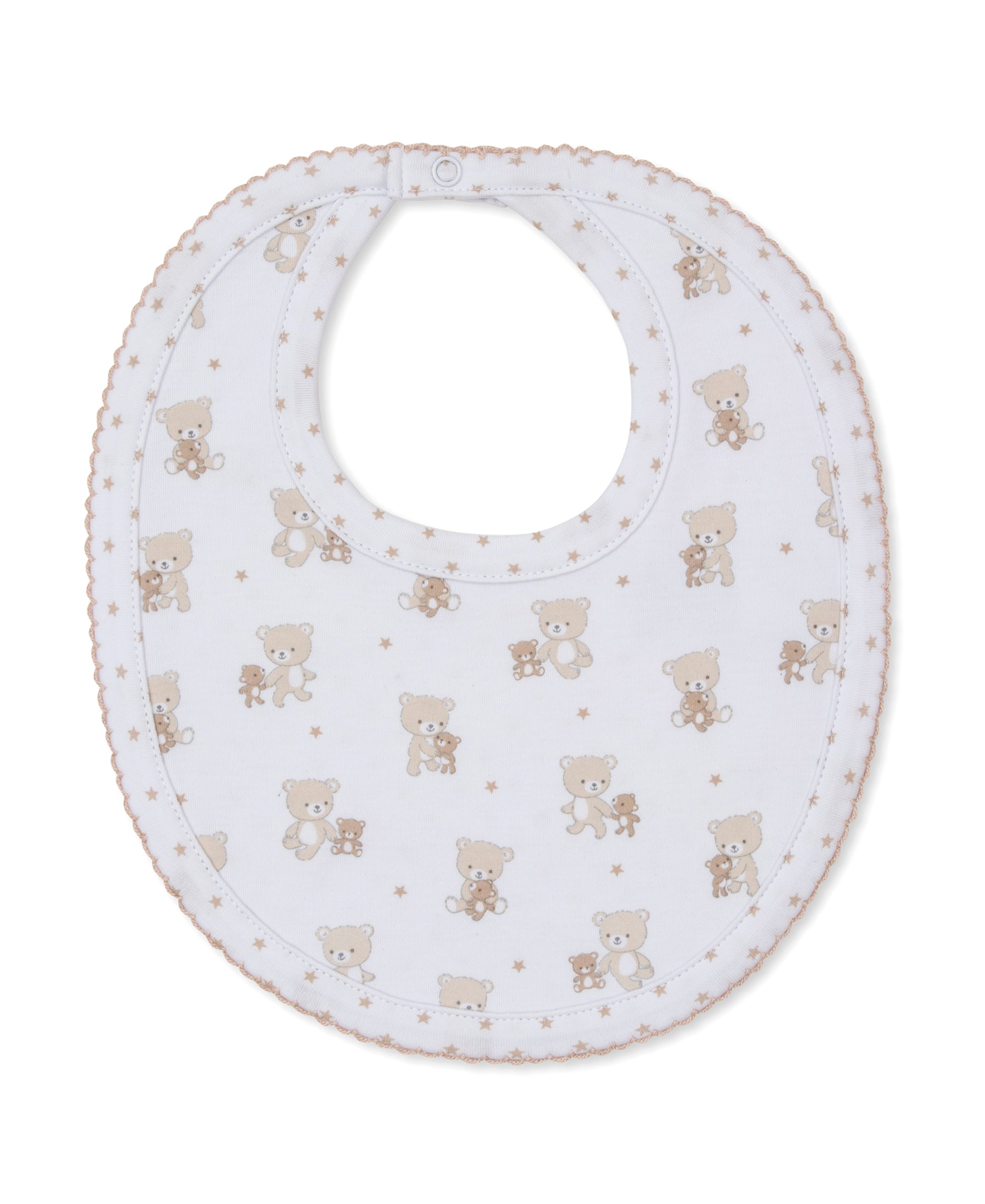 Teddy Bear Love Tan Reversible Bib - Kissy Kissy