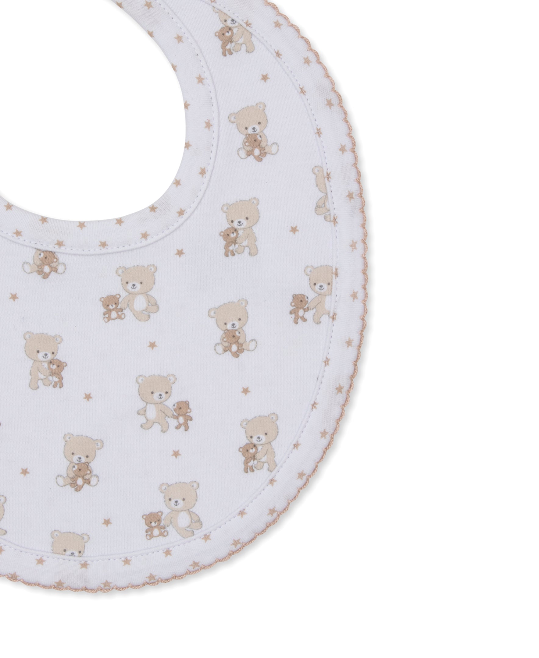 Teddy Bear Love Tan Reversible Bib - Kissy Kissy