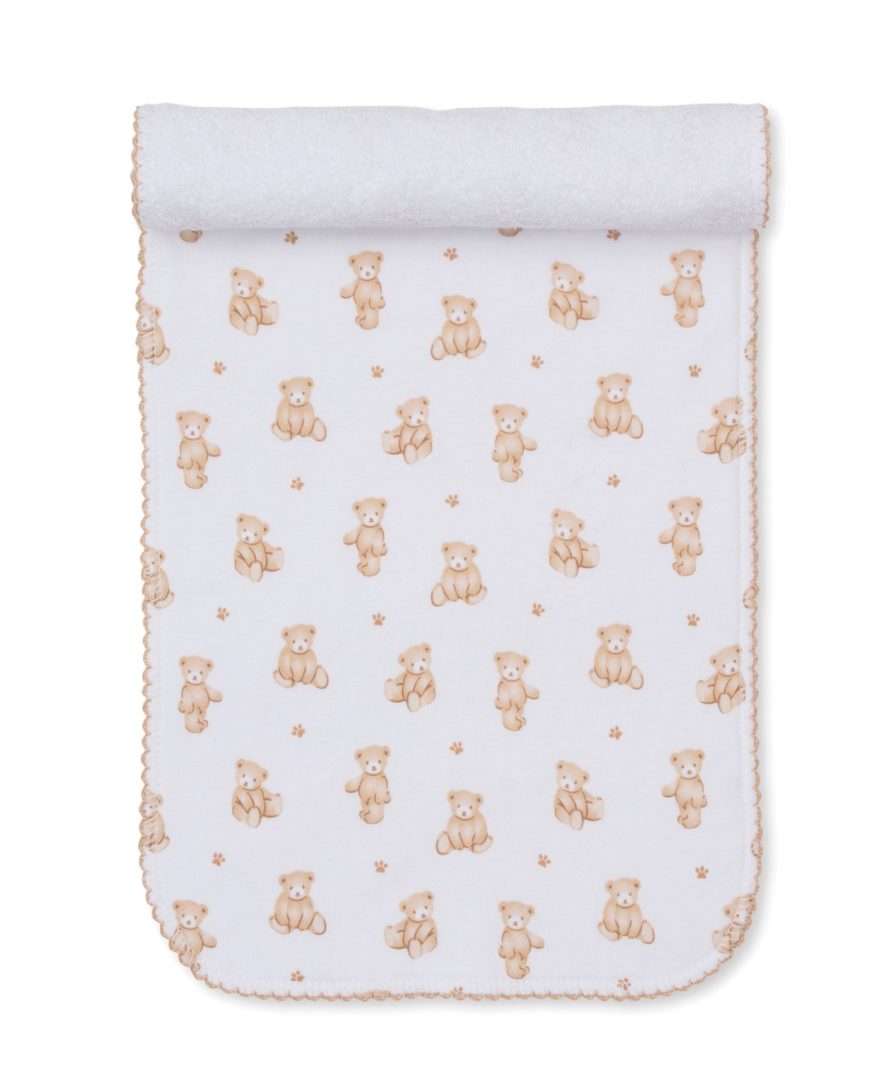Teddy Bears Tan Burp Cloth - Kissy Kissy