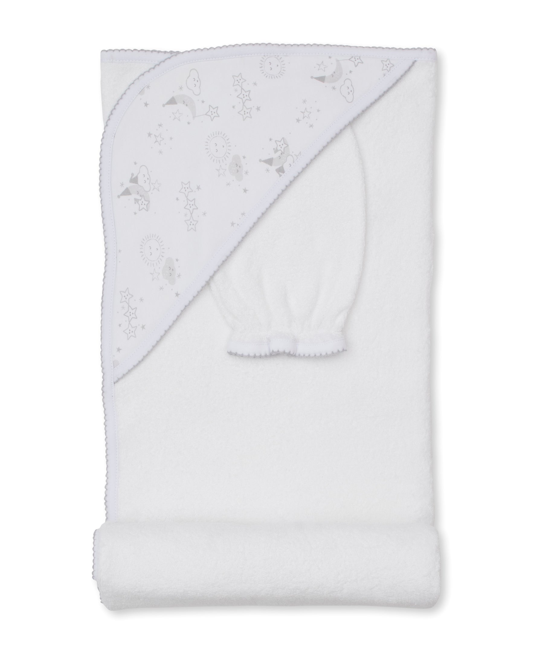 Nightfall Silver Hooded Towel & Mitt Set - Kissy Kissy