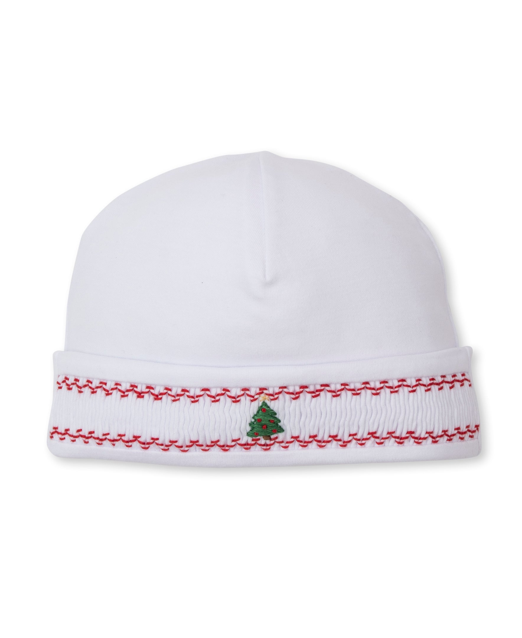 CLB Holiday Medley 25 White Christmas Tree Hand Smocked Hat - Kissy Kissy