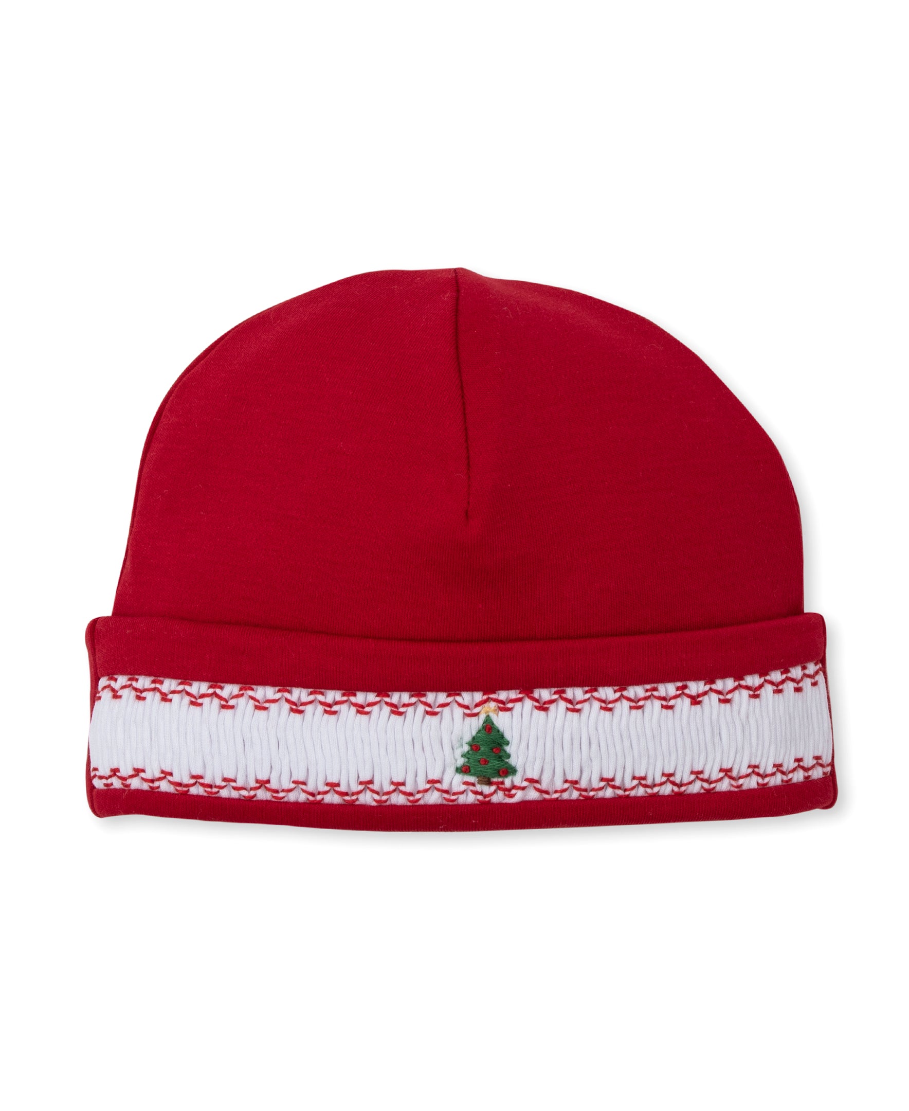 CLB Holiday Medley 25 Red Christmas Tree Hand Smocked Hat - Kissy Kissy