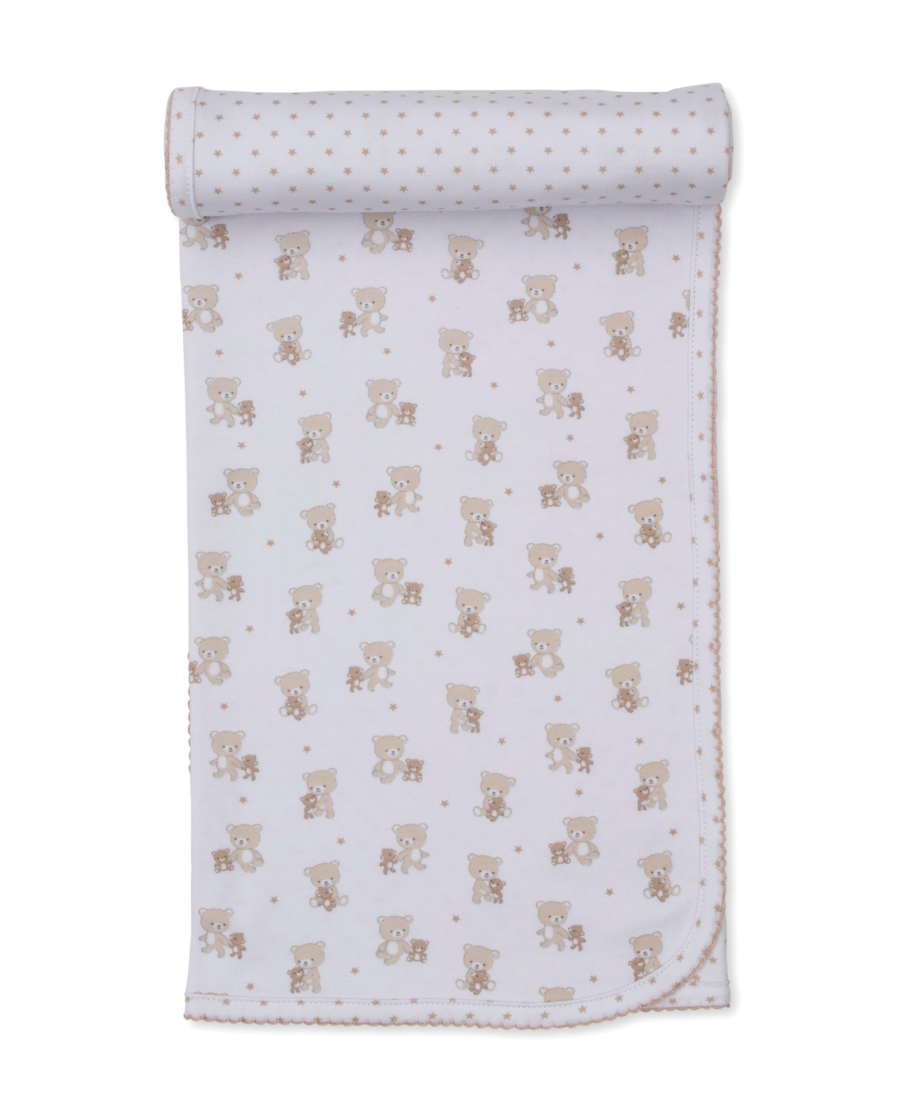 Teddy Bear Love Tan Reversible Blanket