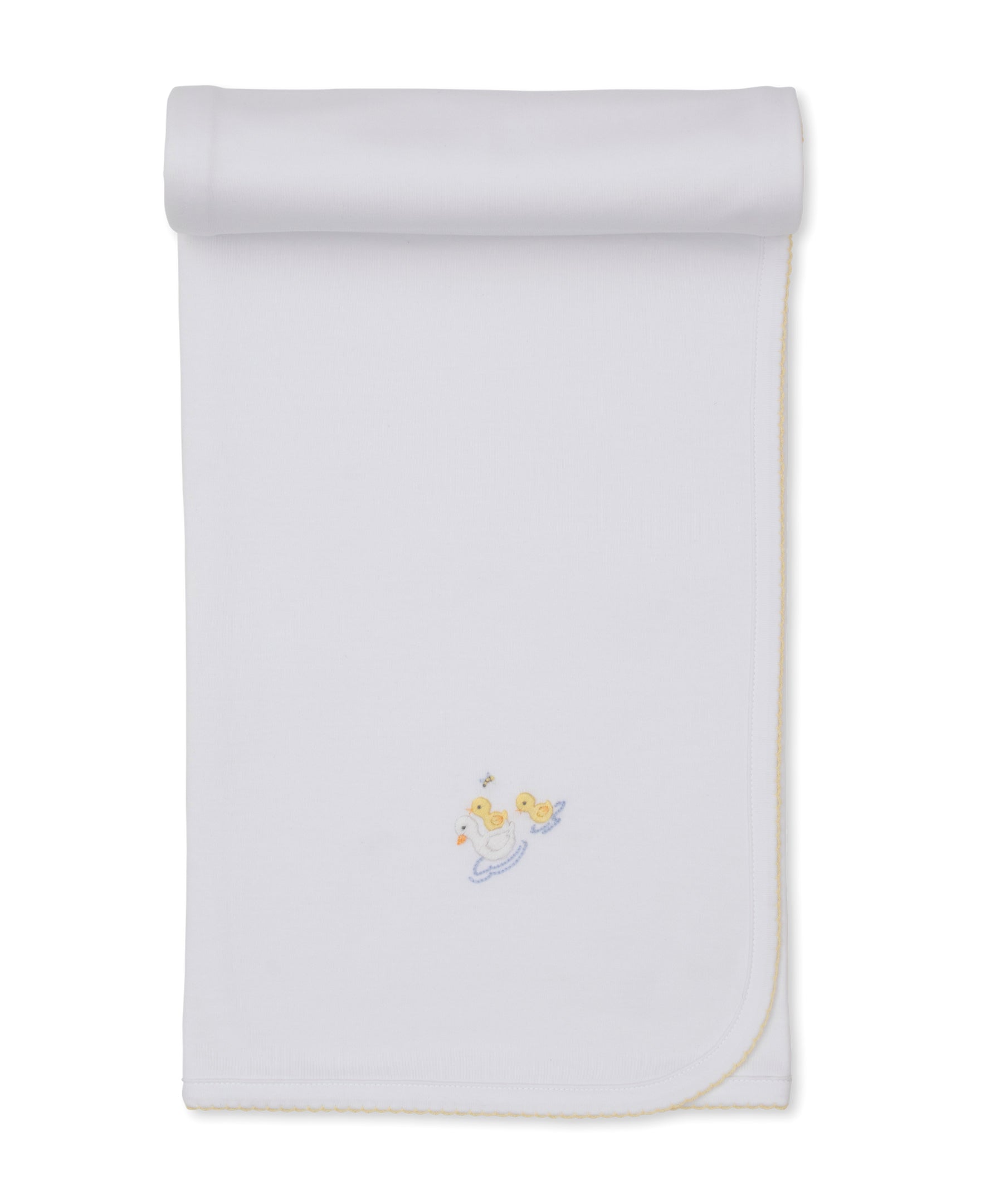 Premier Duck Pond Paddles White Hand Emb. Blanket - Kissy Kissy