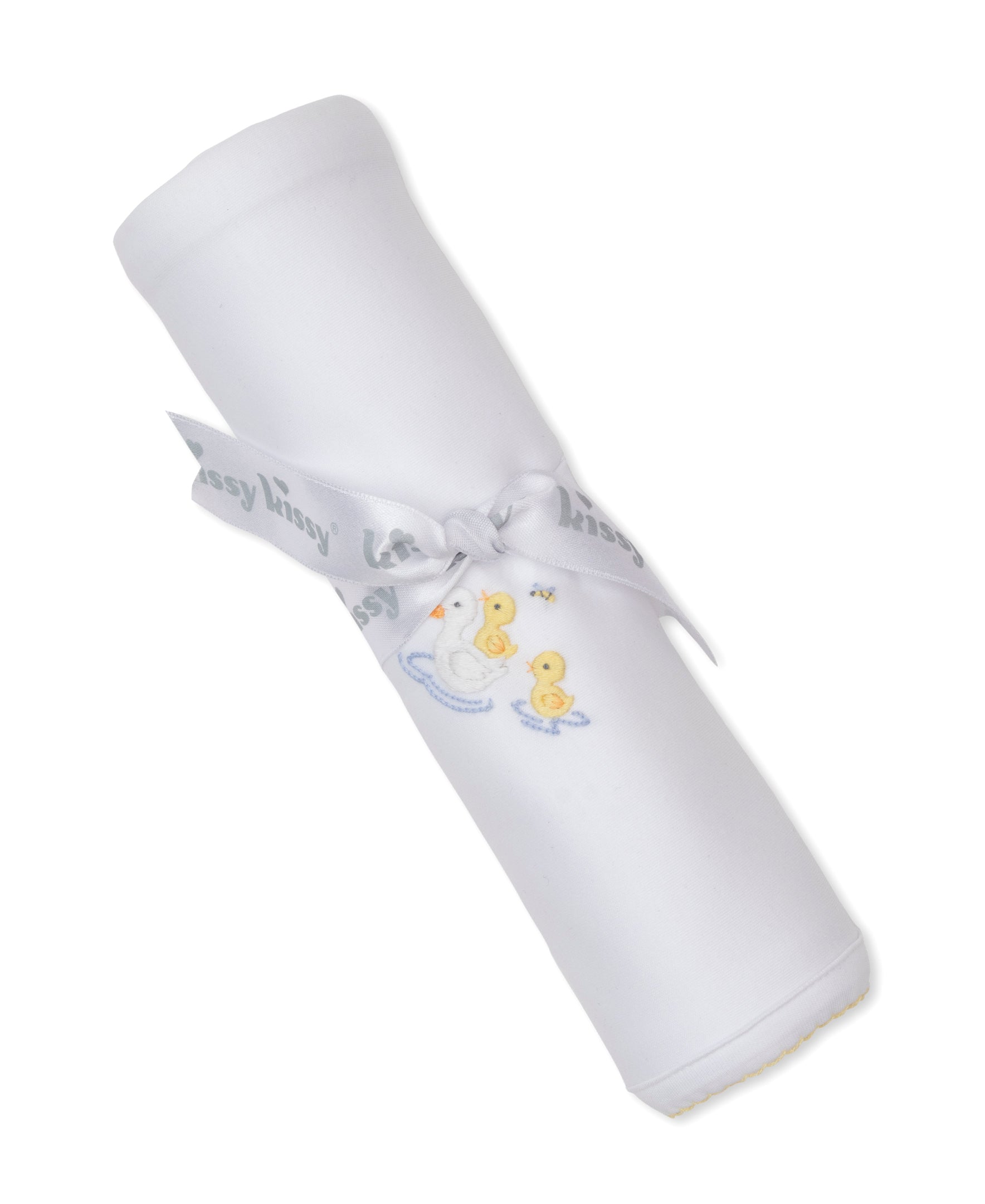 Premier Duck Pond Paddles White Hand Emb. Blanket - Kissy Kissy