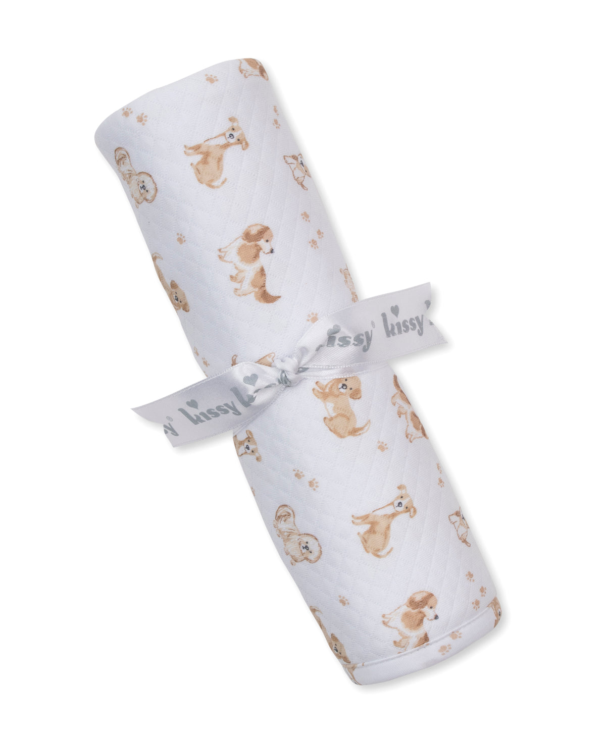 Puppy Paws Brown Jacquard Blanket - Kissy Kissy