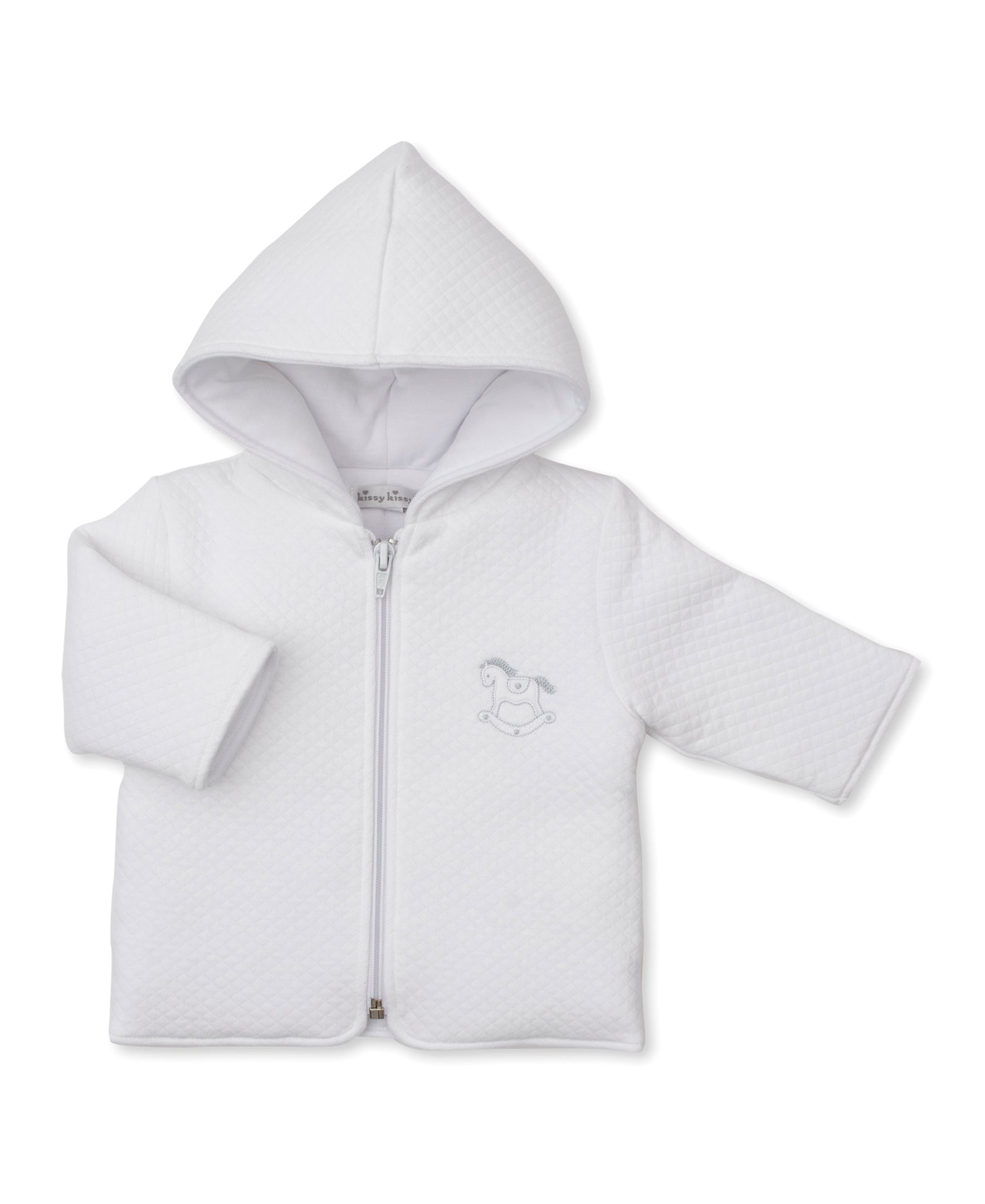 Riding Rockers White Padded Jacquard Jacket - Kissy Kissy