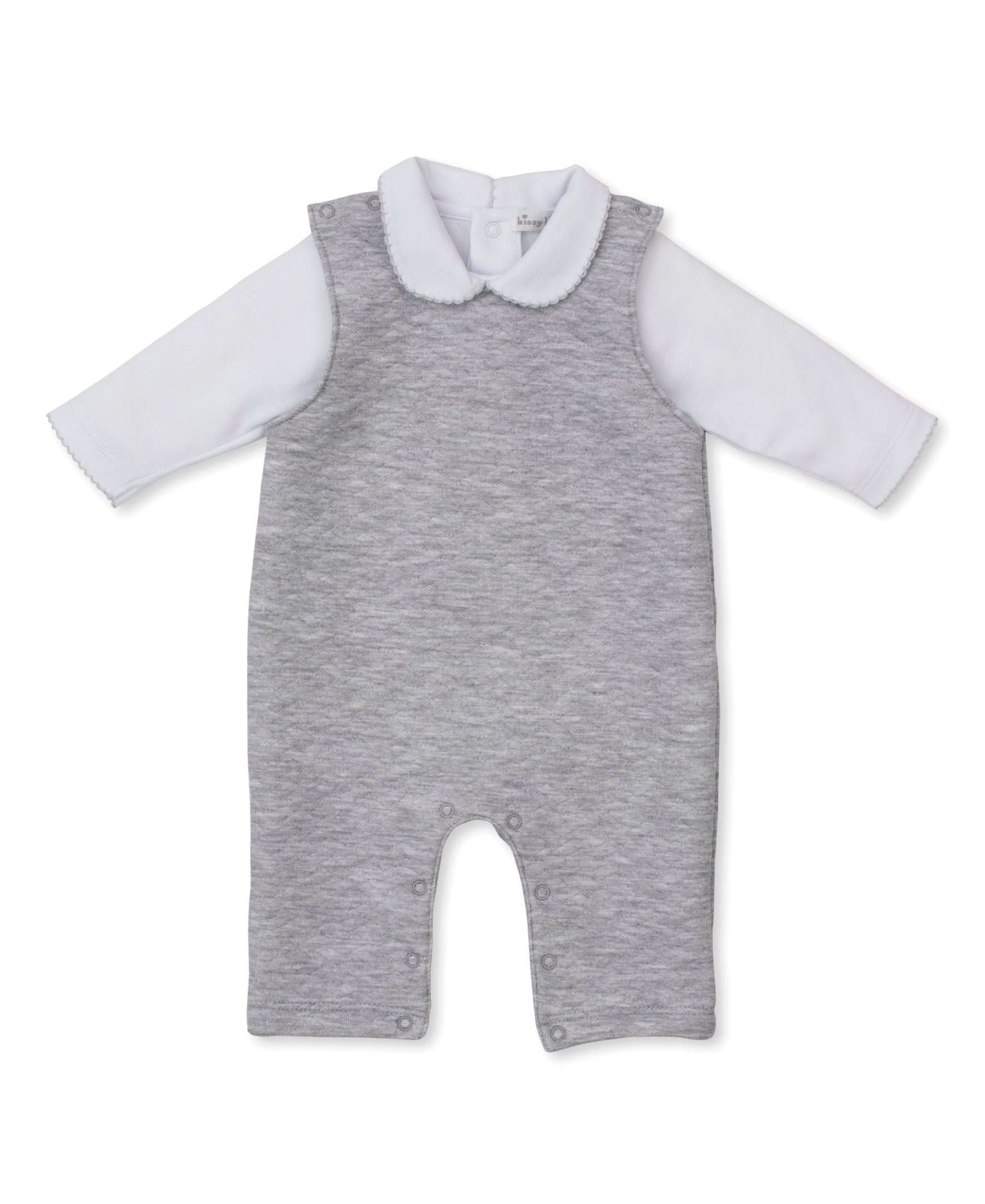 Classic Jacquards Grey Overall Set - Kissy Kissy