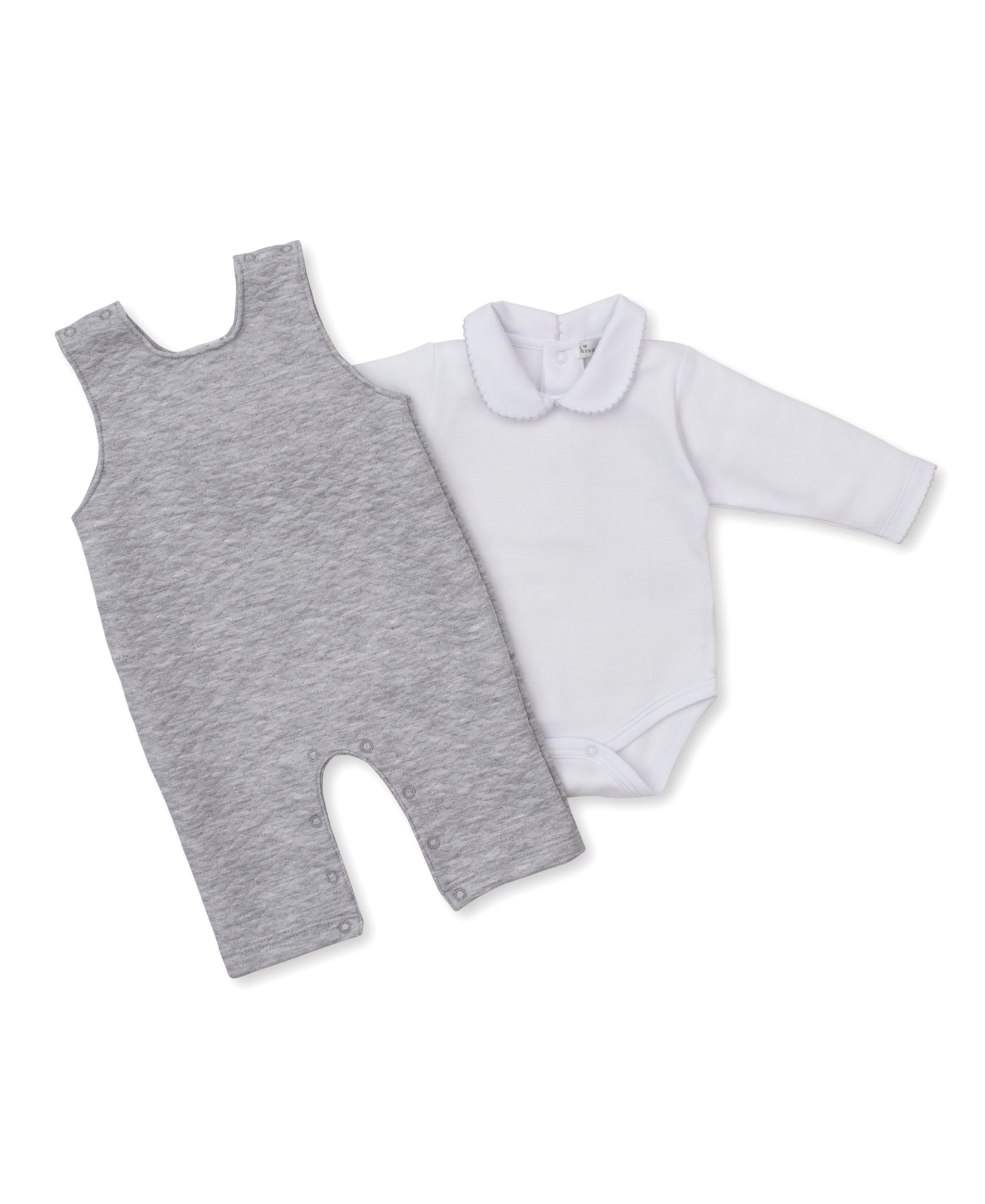 Classic Jacquards Grey Overall Set - Kissy Kissy