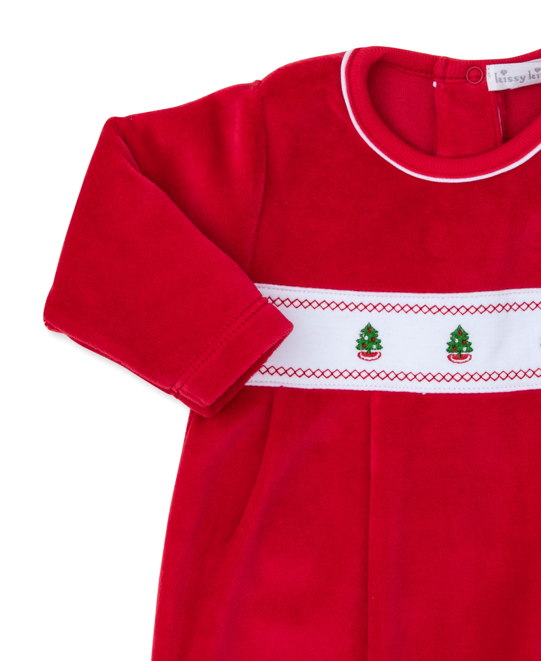 Classic Treasures Holiday 25 Christmas Tree Velour Footie - Kissy Kissy