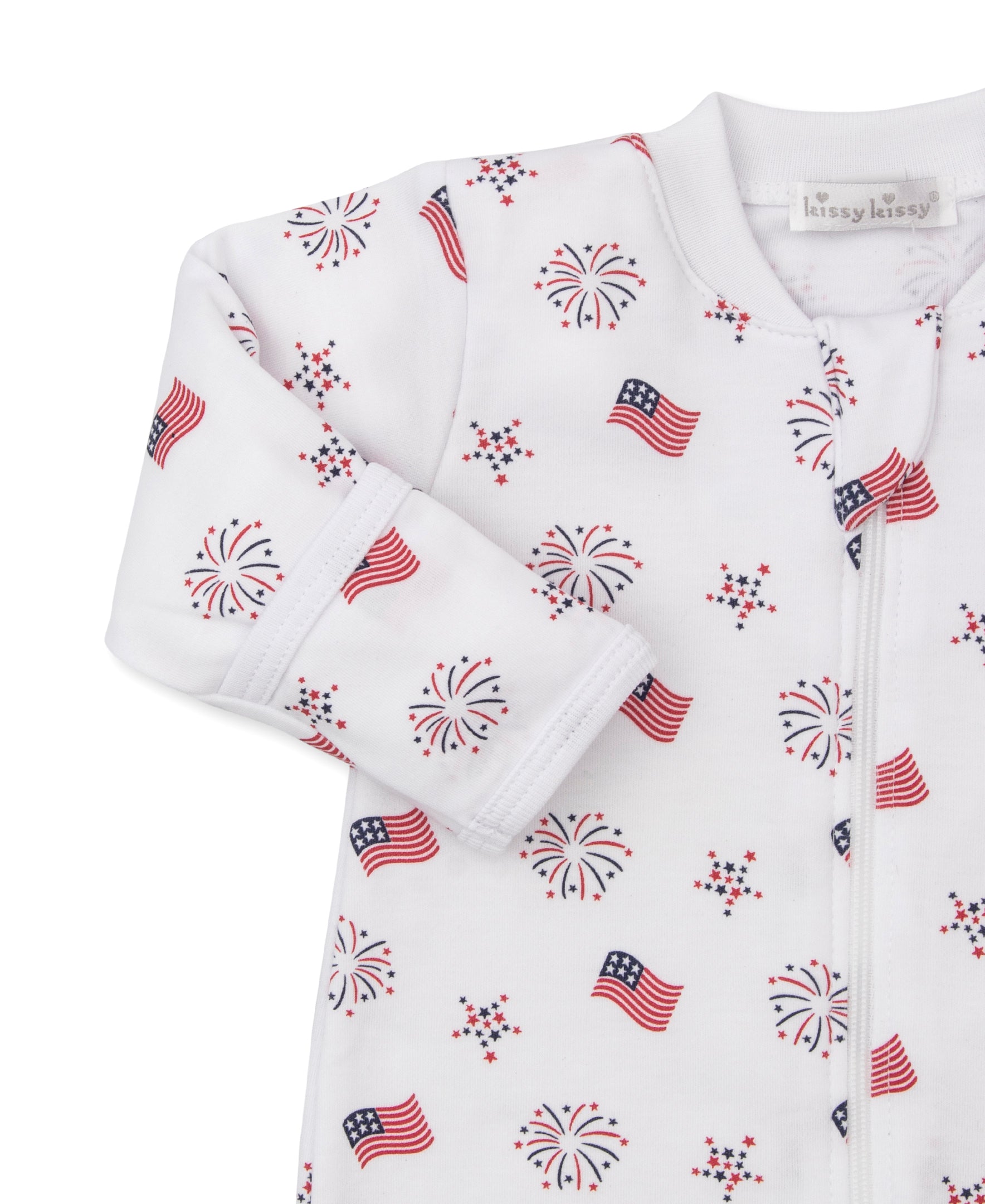 Bold Stripes & Bright Stars Zip Footie - Kissy Kissy