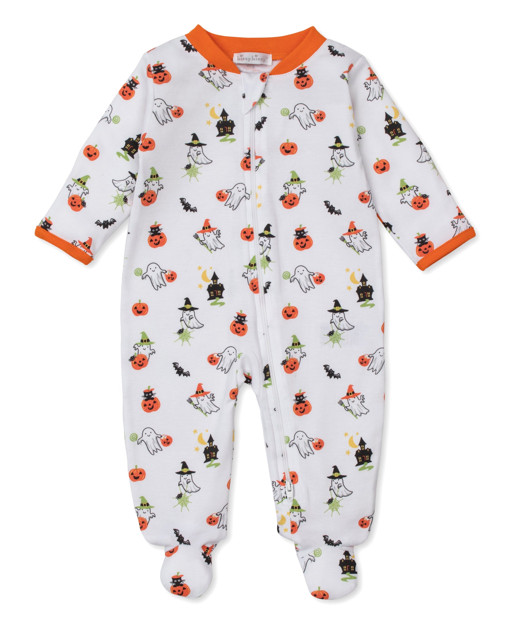 Ghostly Cheer Zip Footie - Kissy Kissy